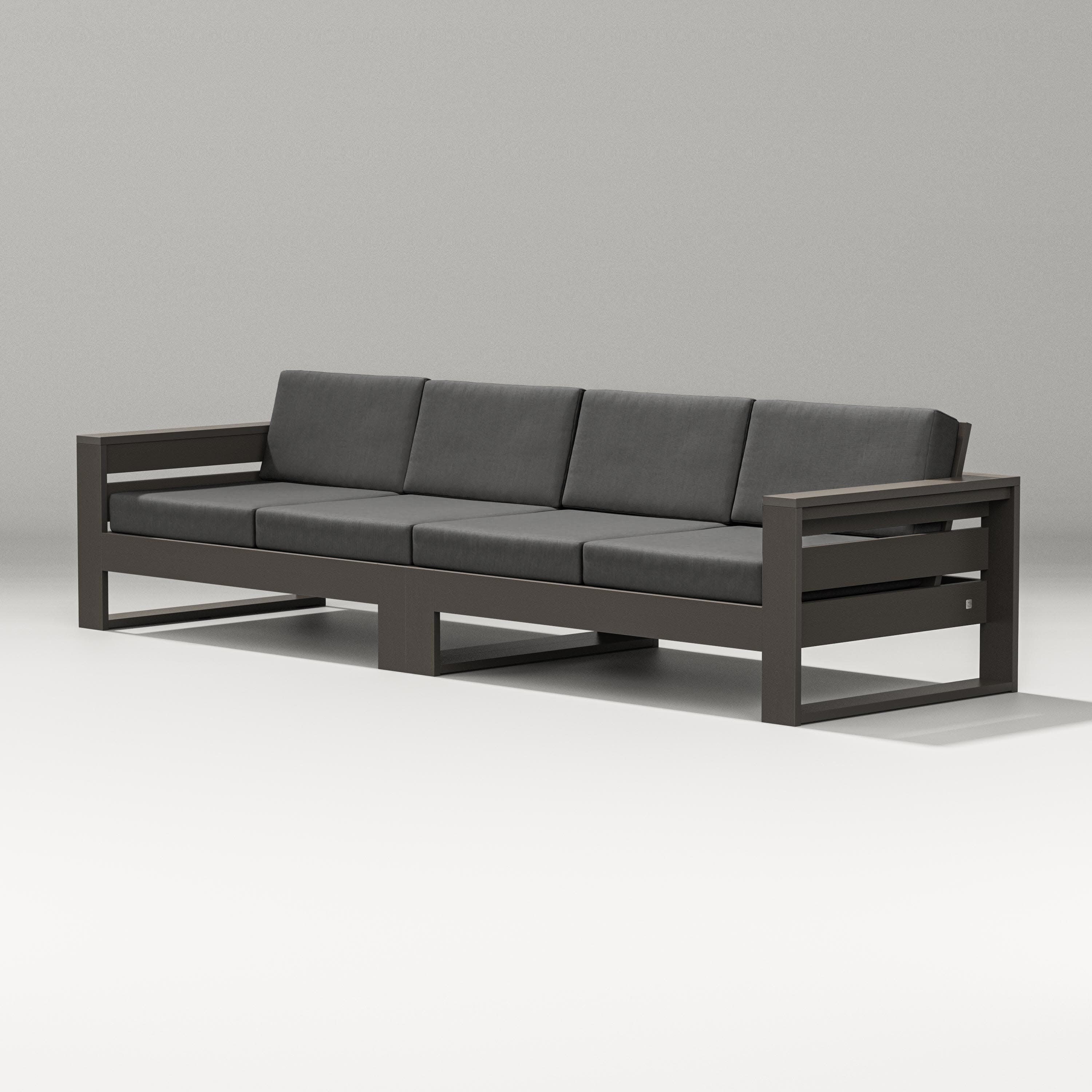 Latitude Straight Sectional in Vintage Coffee / Spectrum Carbon