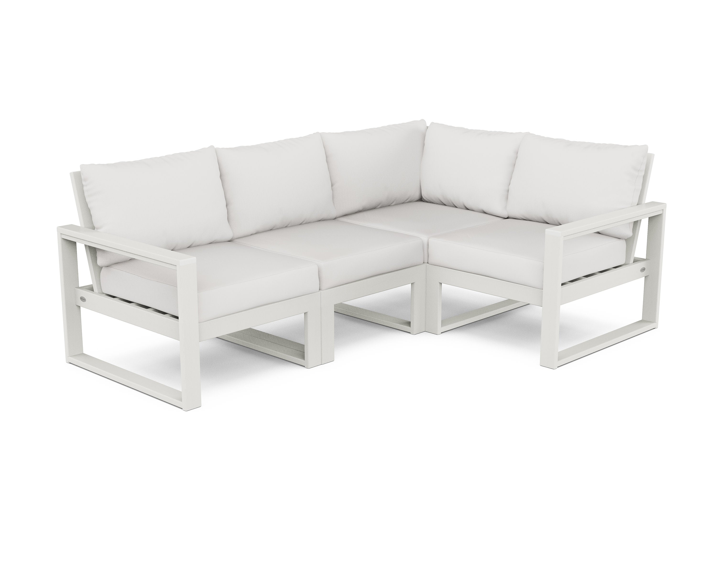 EDGE 4-Piece Modular Deep Seating Set in Vintage White / Natural Linen