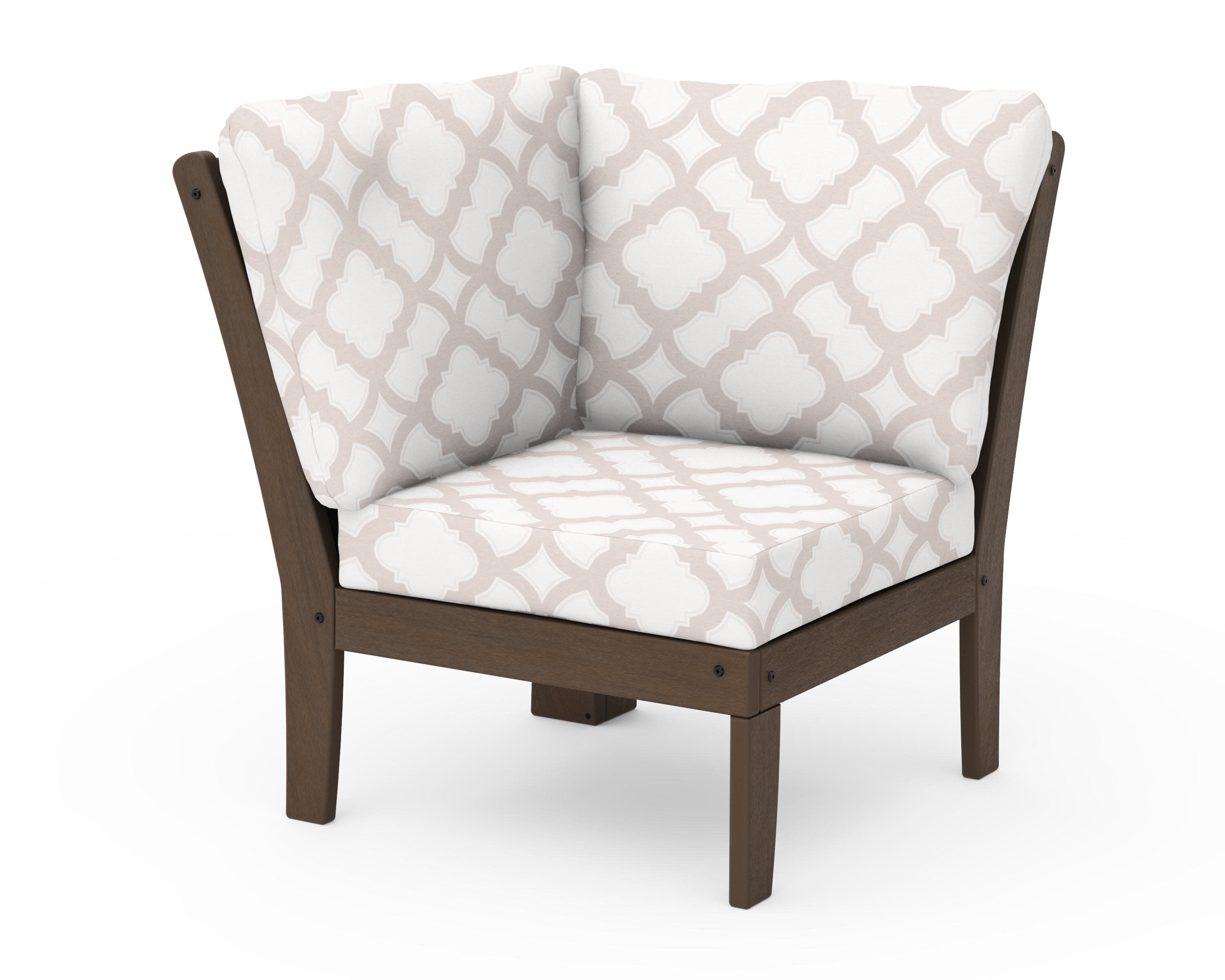 Braxton Modular Corner Chair in Kona / Trellis Dune Burlap