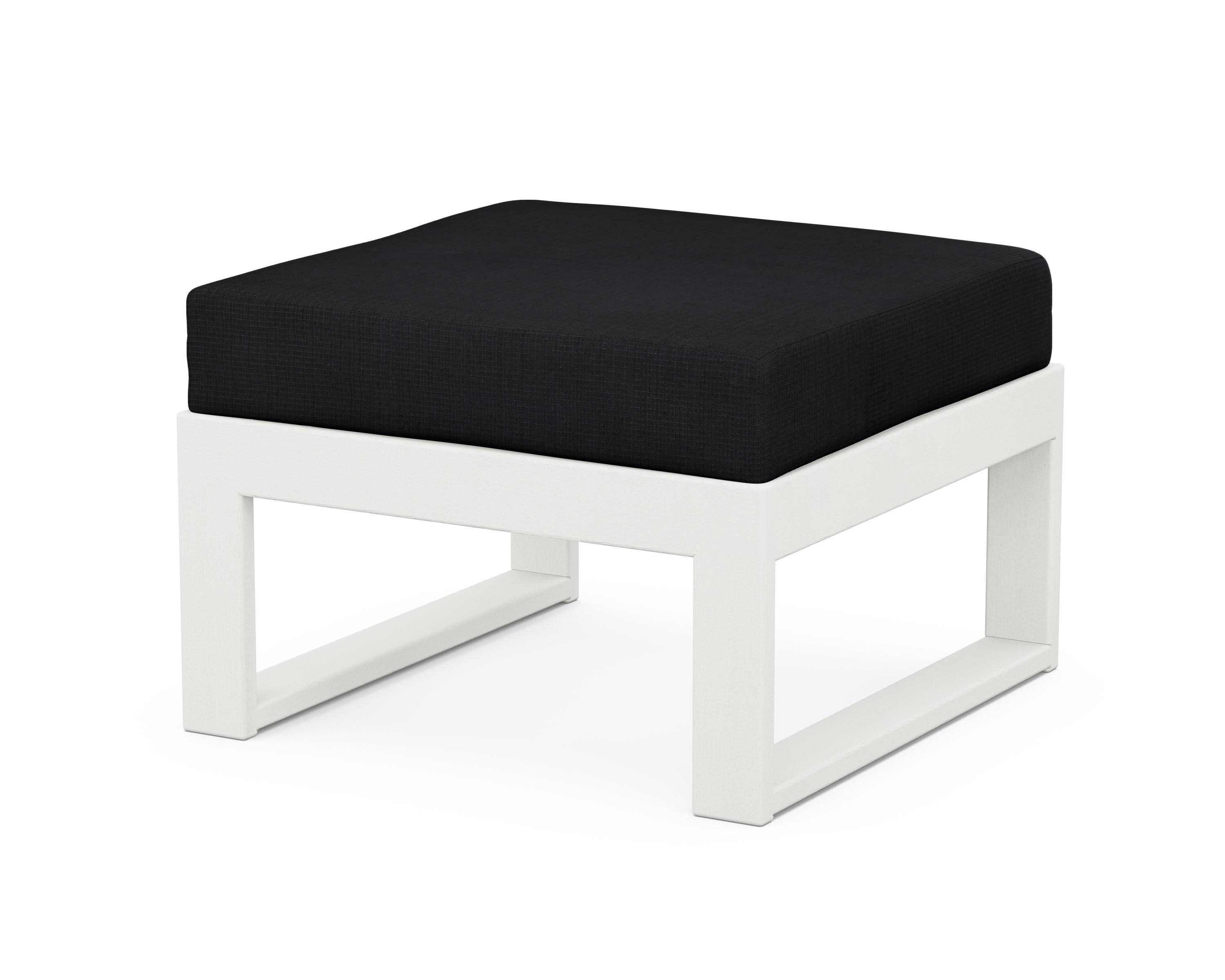Modular Ottoman - Modern in Vintage White / Midnight Linen