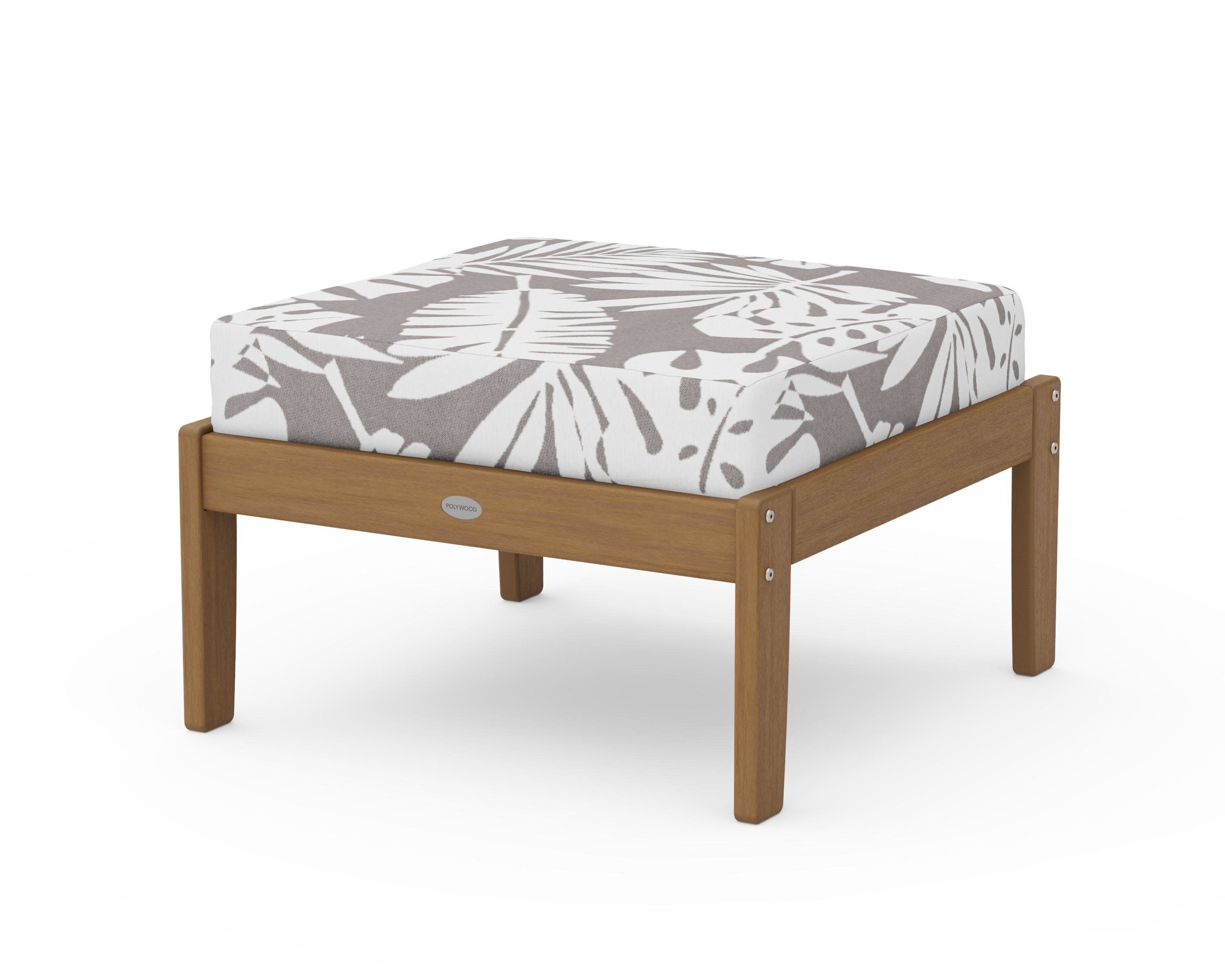 Braxton Deep Seating Ottoman in Natural / Leaf Grey Mist