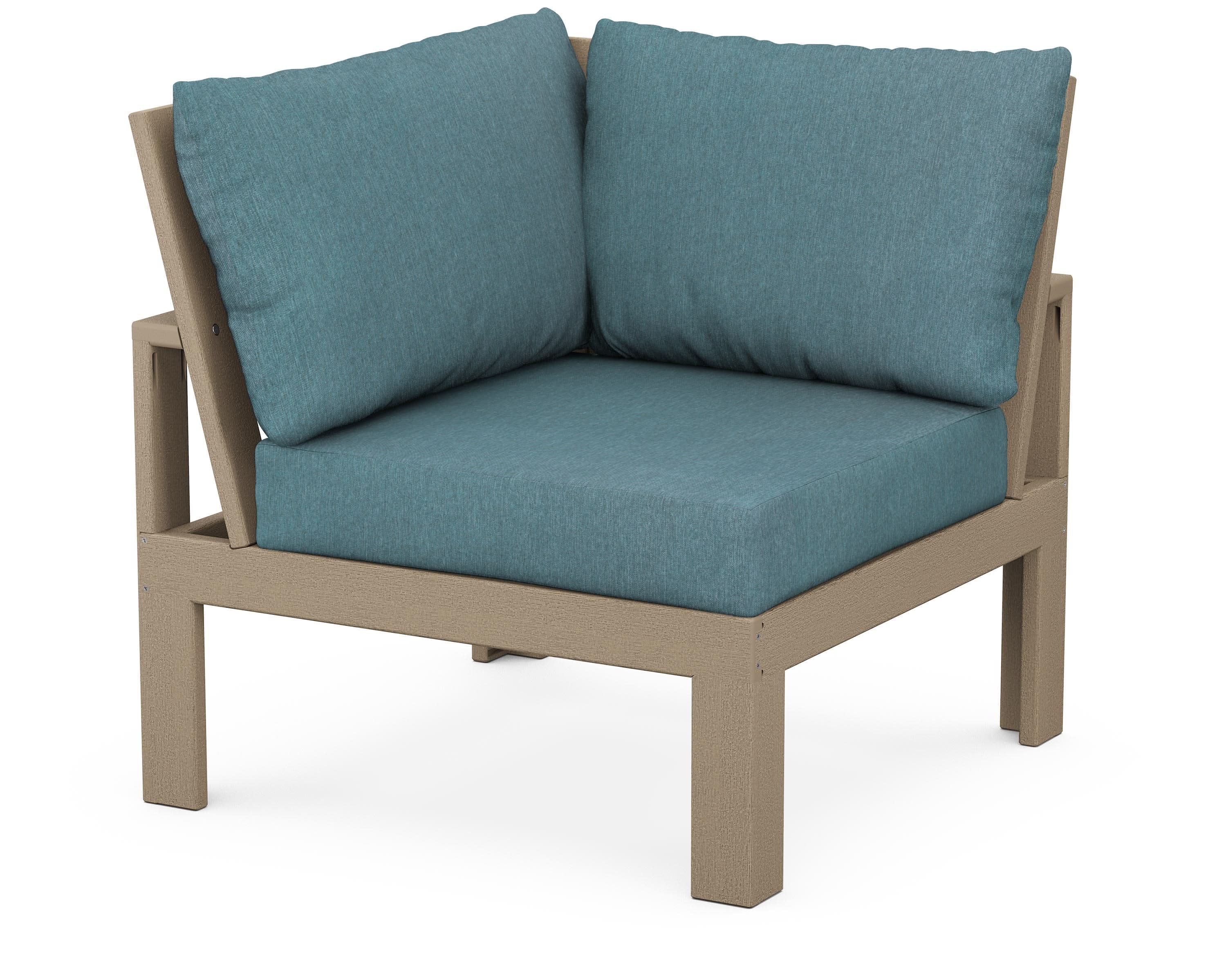 Modular Corner Chair in Vintage Sahara / Ocean Teal