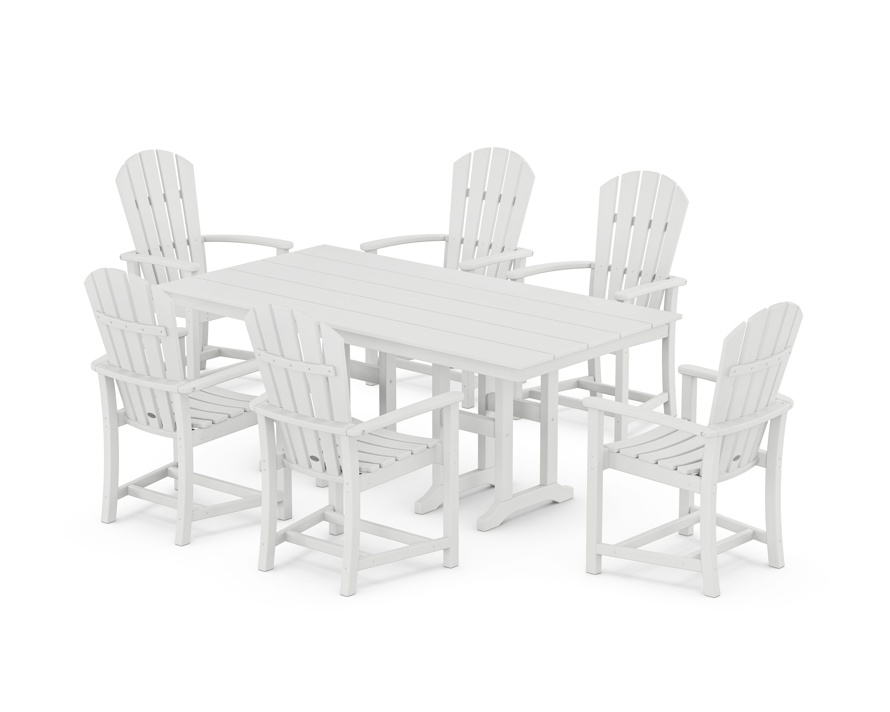 Palm Coast 7-Piece Farmhouse Dining Set in White