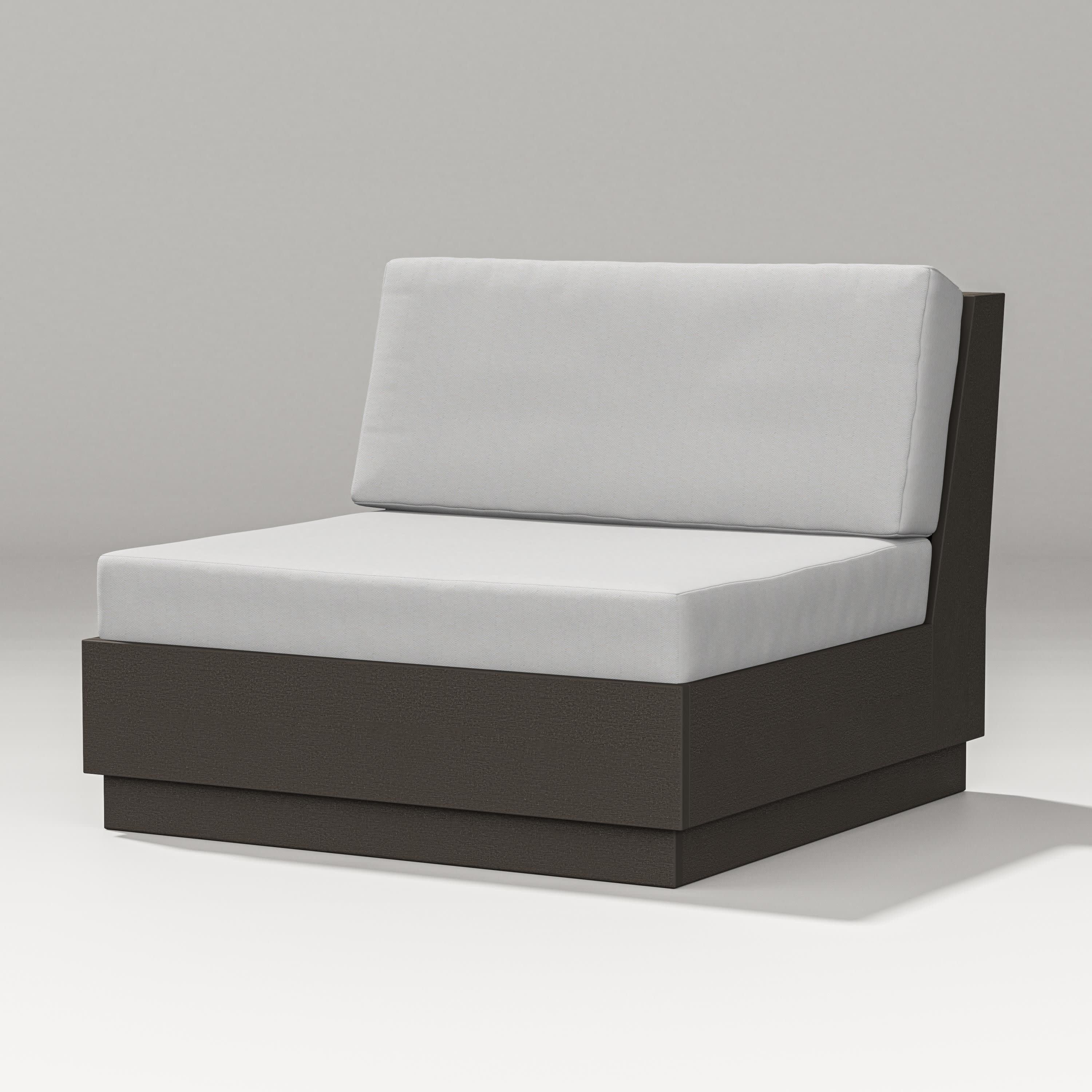Elevate Modular Armless Chair in Vintage Coffee / Diamond in the Rough