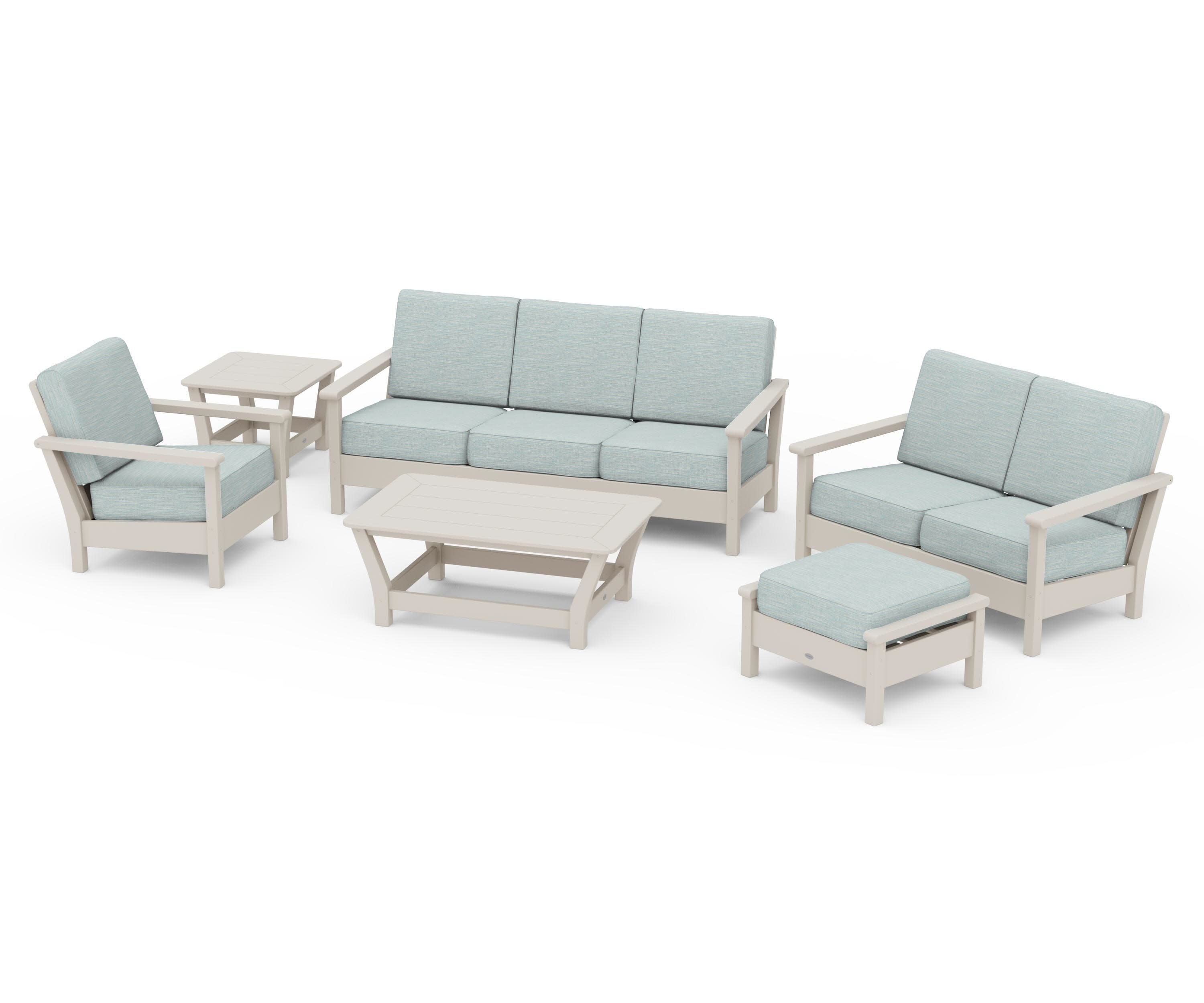 Harbour 6-Piece Outdoor Living Set in Sand / Soothe Mist