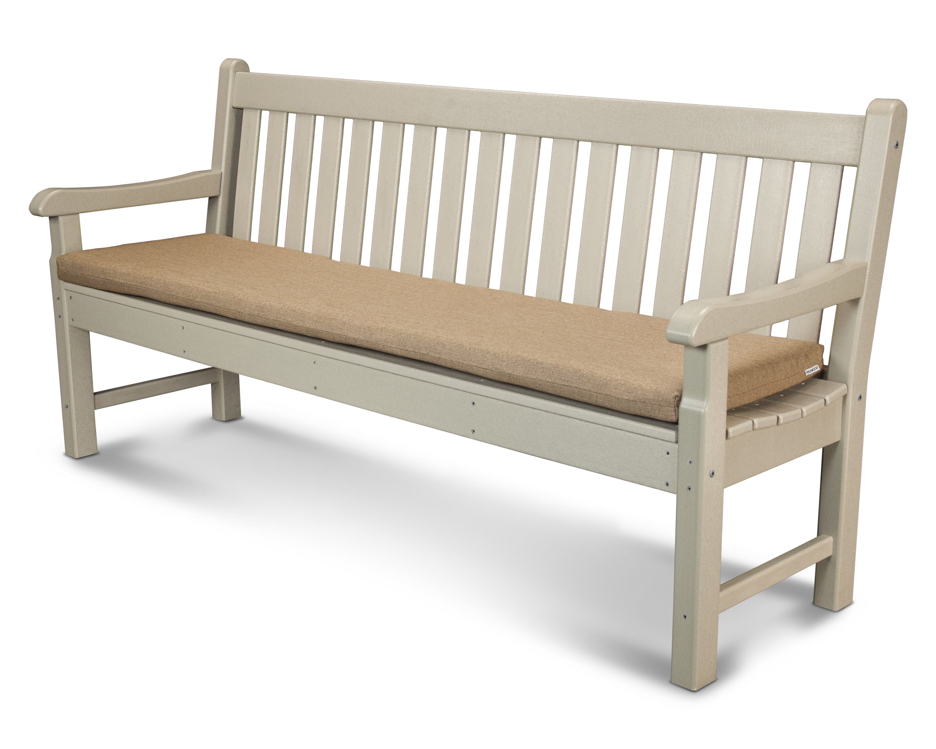 Rockford 72" Bench with Seat Cushion in Sand / Sesame