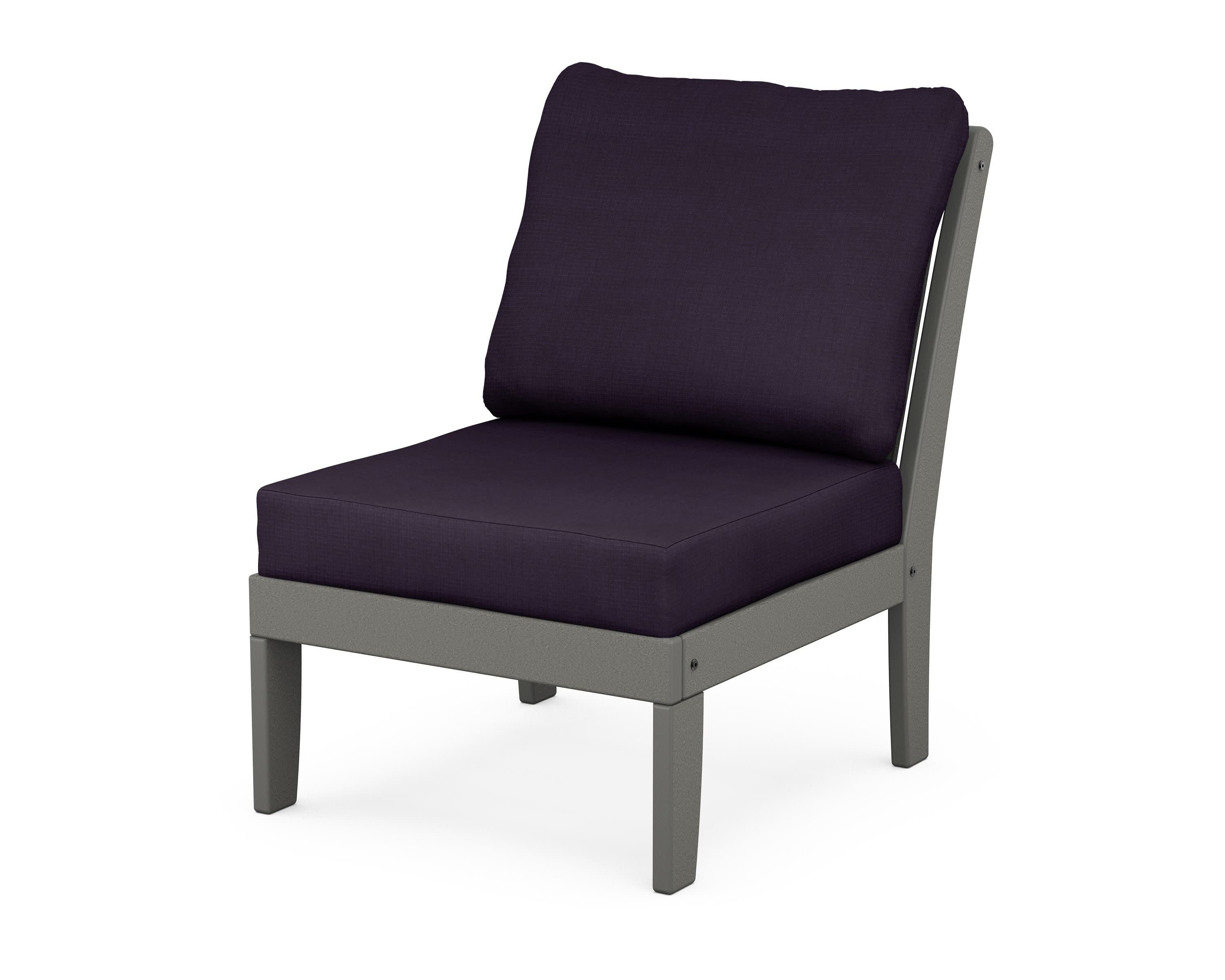 Braxton Modular Armless Chair in Slate Grey / Navy Linen