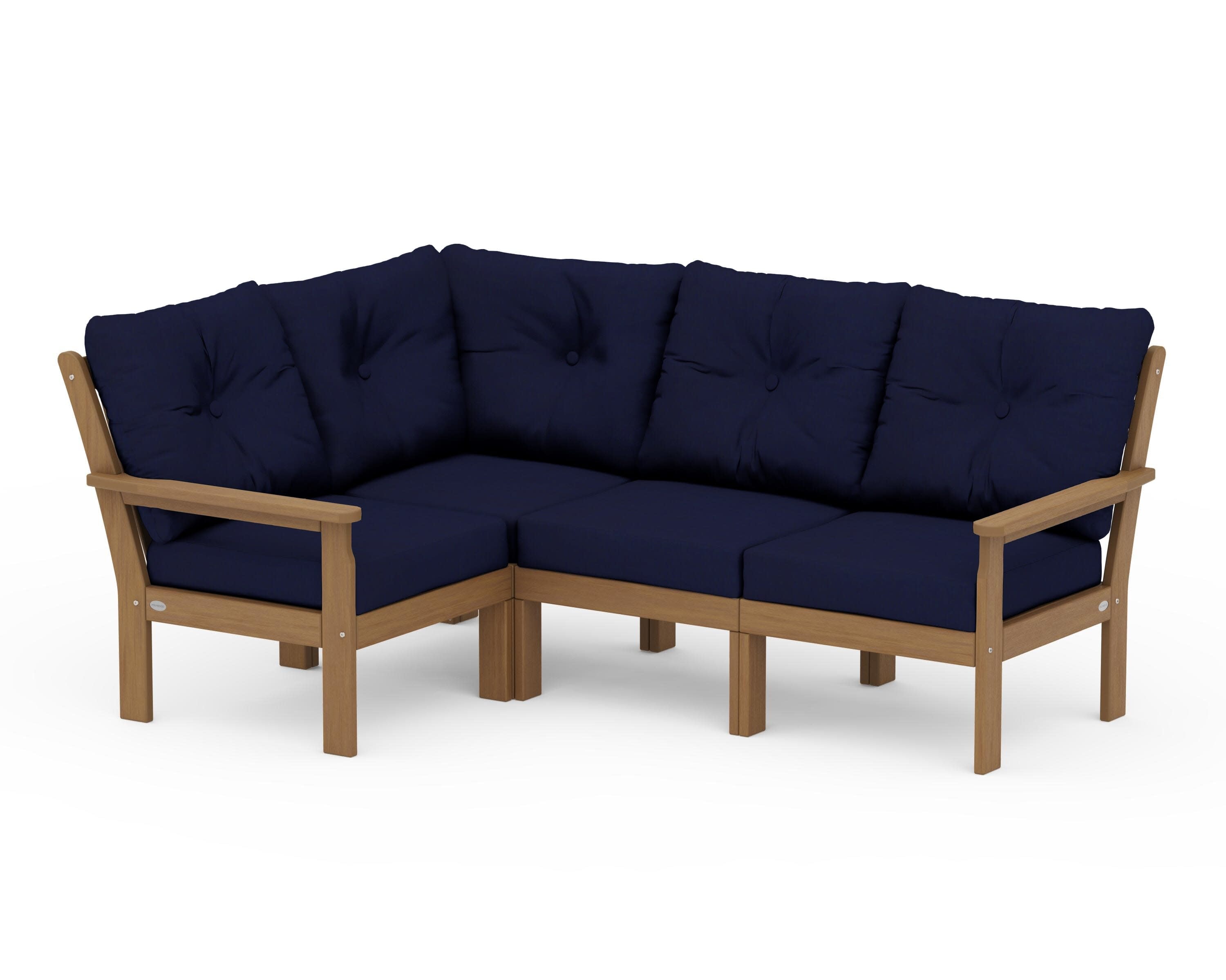 Vineyard 4-Piece Sectional in Natural / Navy