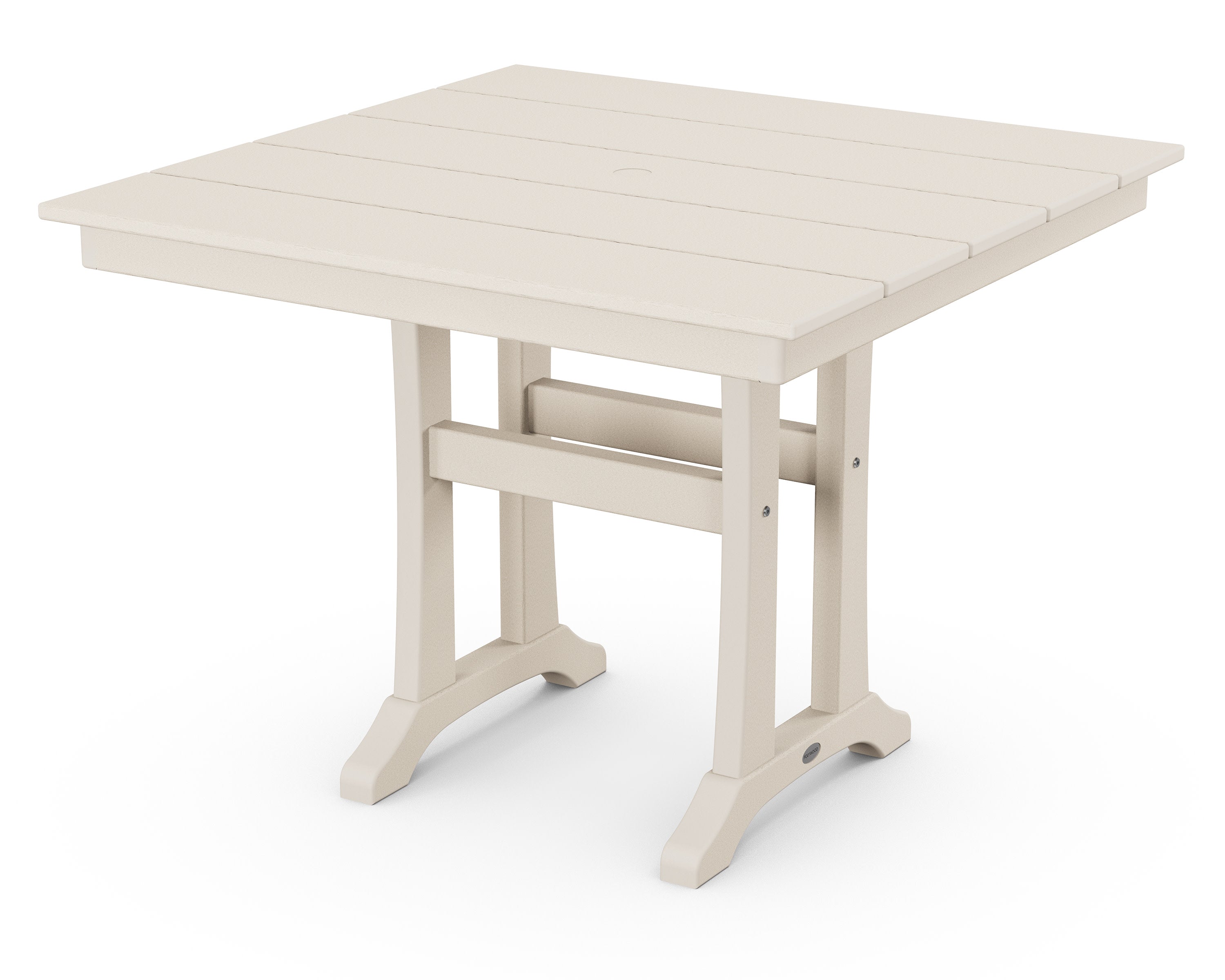 Farmhouse Trestle 37" Dining Table in Sand