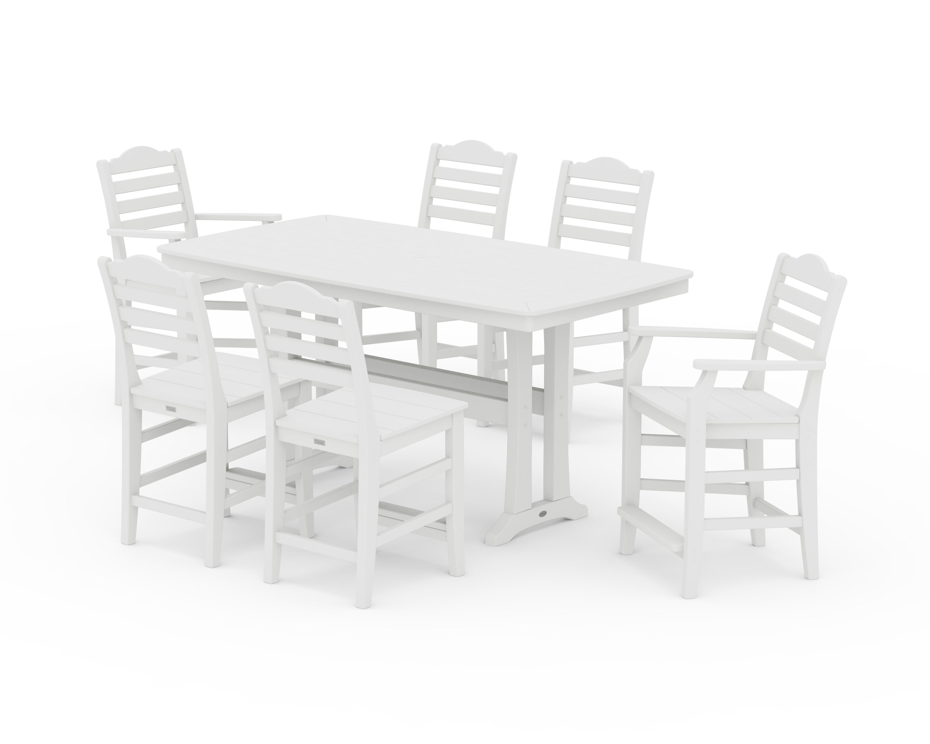 Savannah 7-Piece Counter Set with Trestle Legs in White