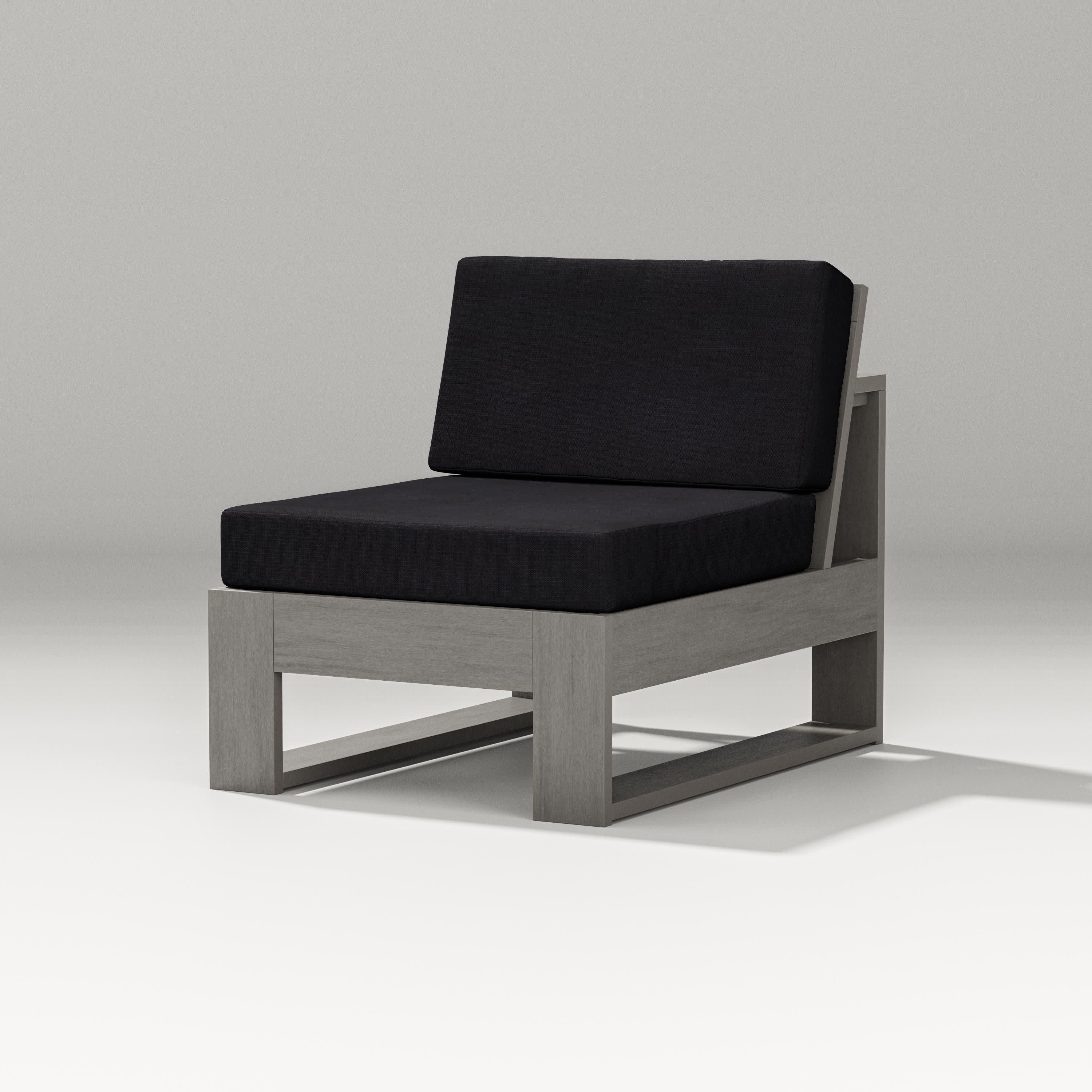Latitude Modular Armless Chair in Driftwood / Midnight Linen