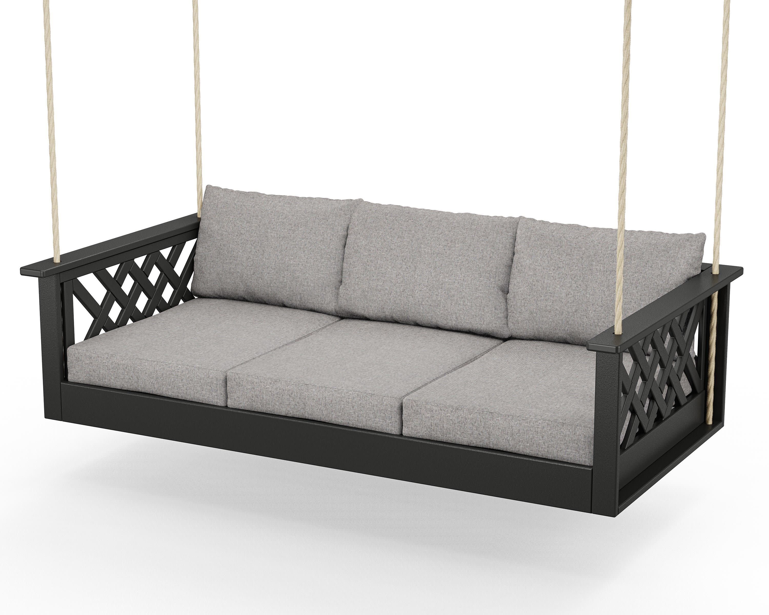 Wovendale Daybed Swing in Black / Grey Mist