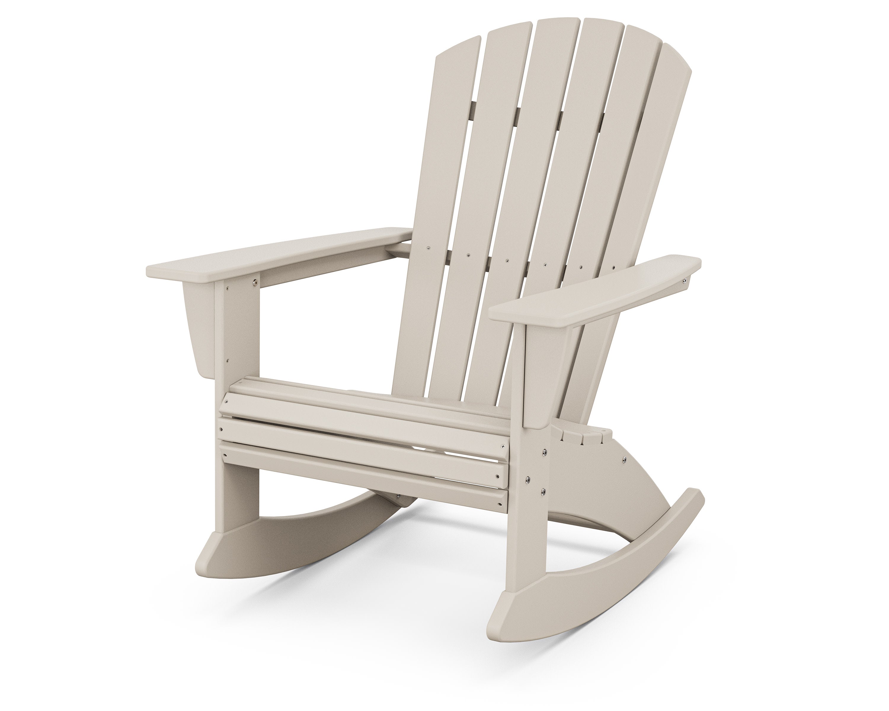 Nautical Curveback Adirondack Rocking Chair in Sand