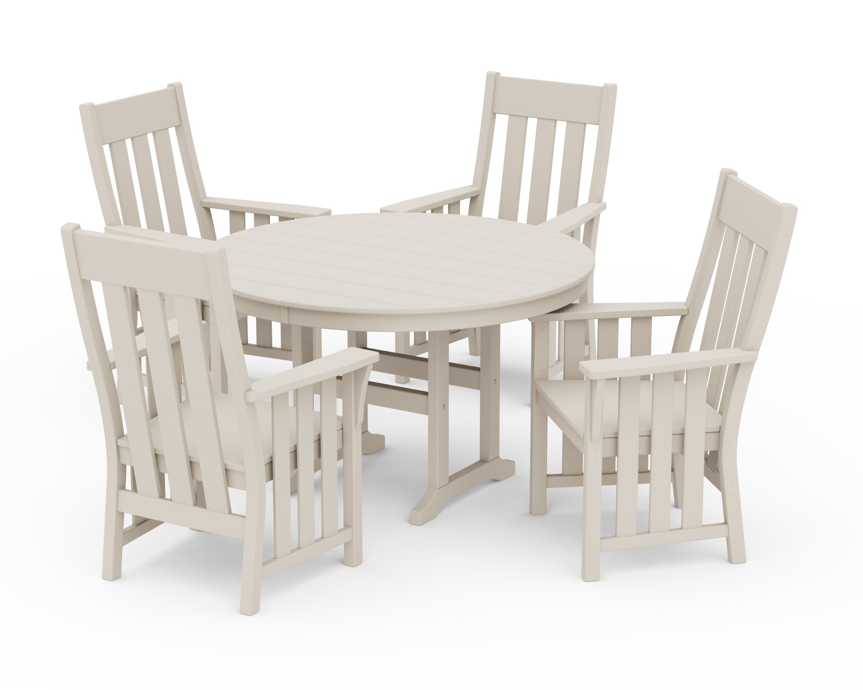 Acadia 5-Piece Round Farmhouse Dining Set in Sand