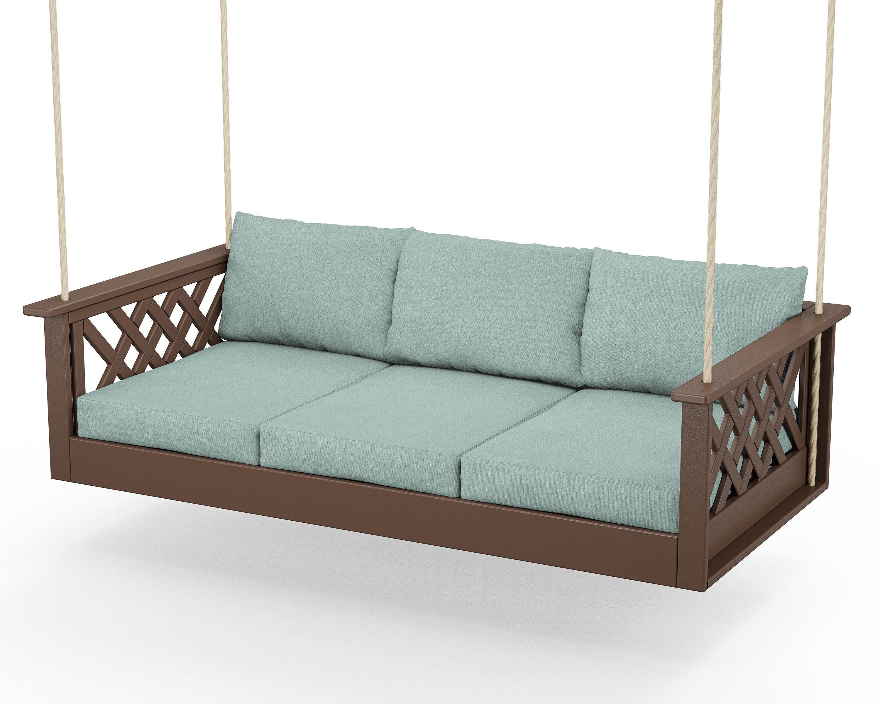 Wovendale Daybed Swing in Mahogany / Glacier Spa