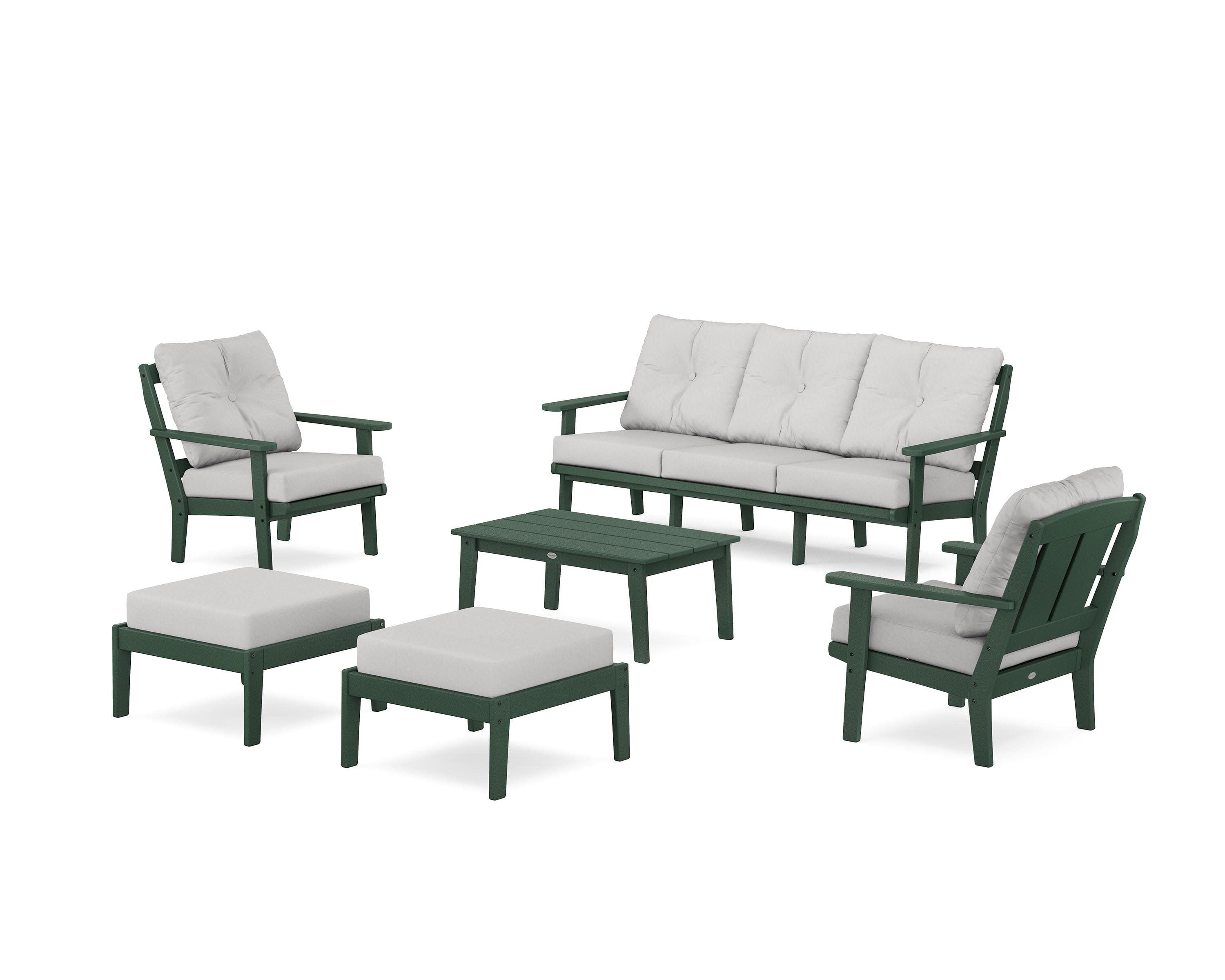 Mission 6-Piece Lounge Sofa Set in Green / Diamond in the Rough
