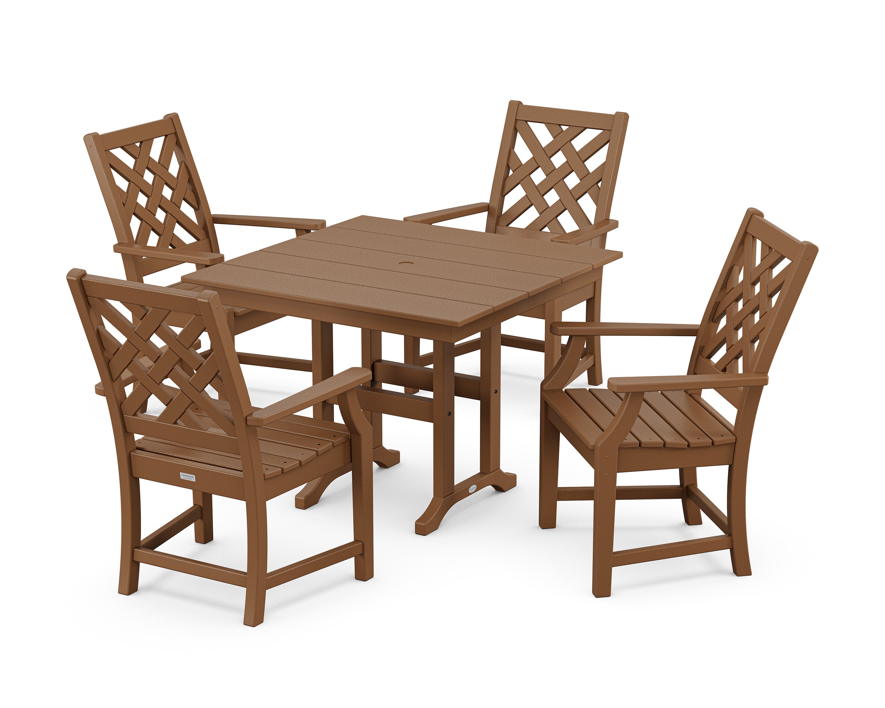 Wovendale 5-Piece Farmhouse Dining Set in Teak