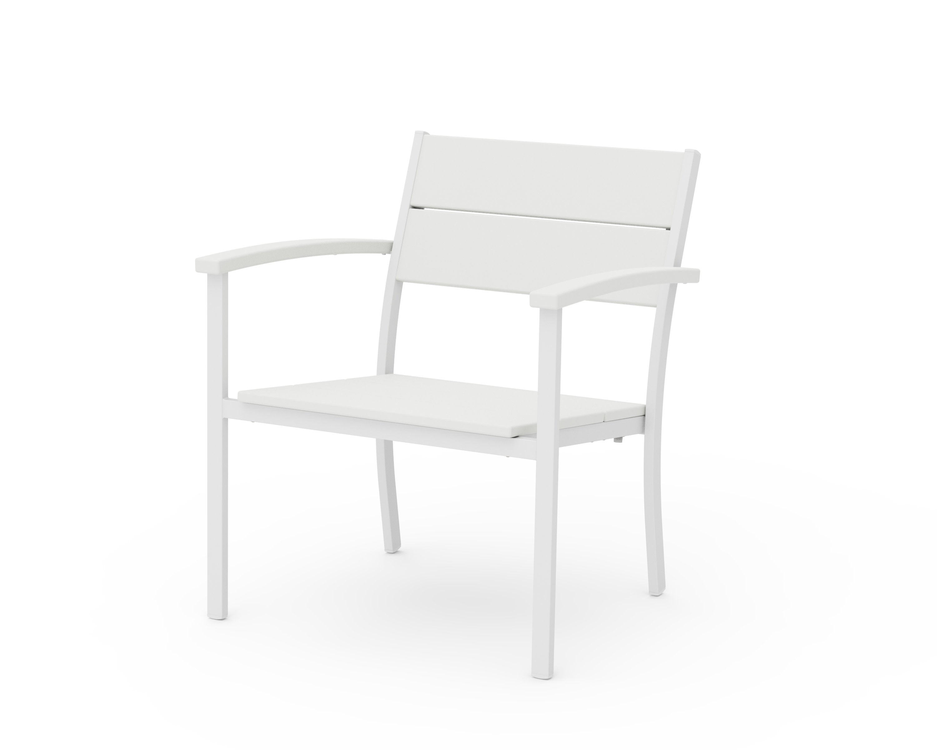 Main Street Stacking Lounge Arm Chair in White / White