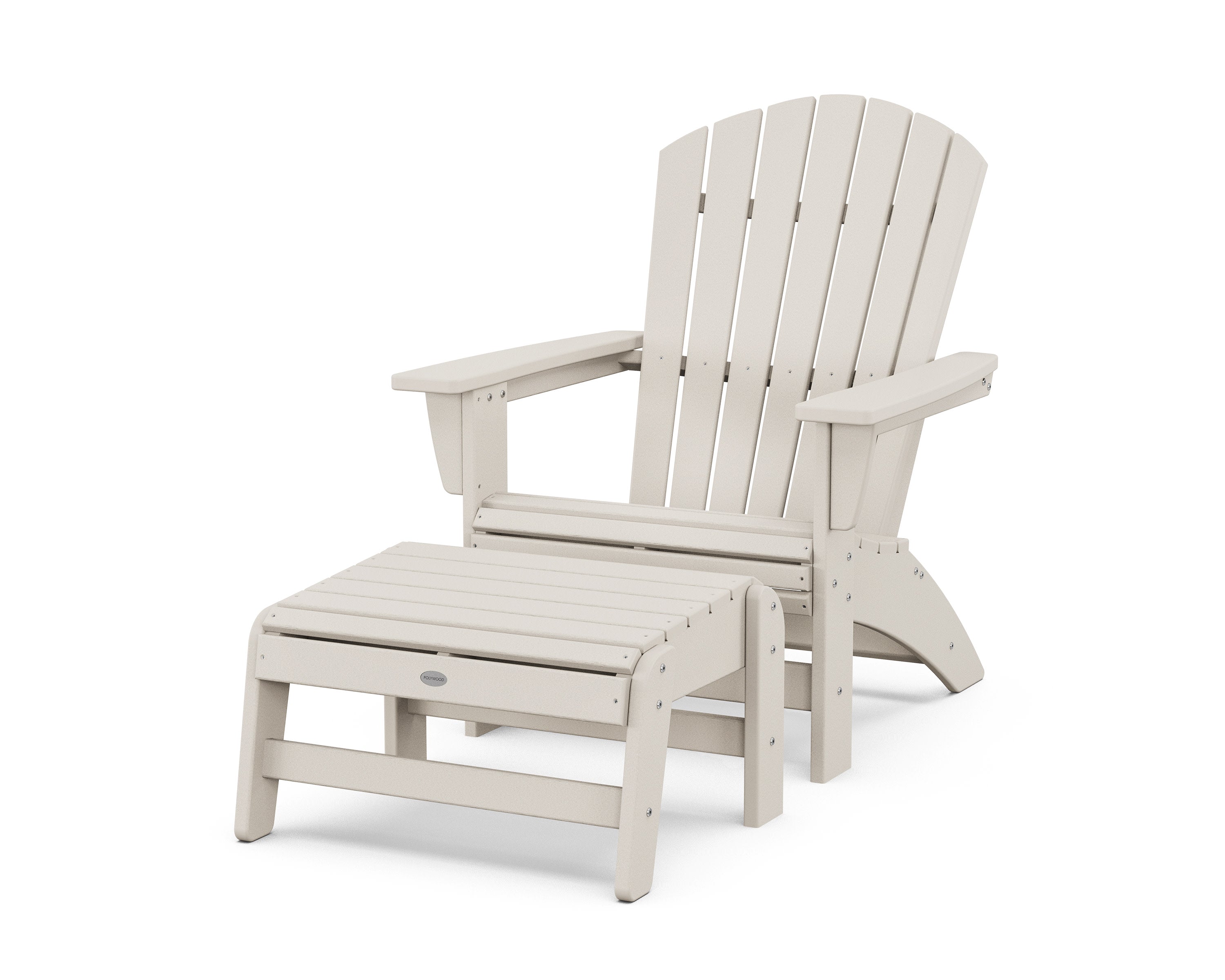 Nautical Grand Adirondack Chair with Ottoman in Sand