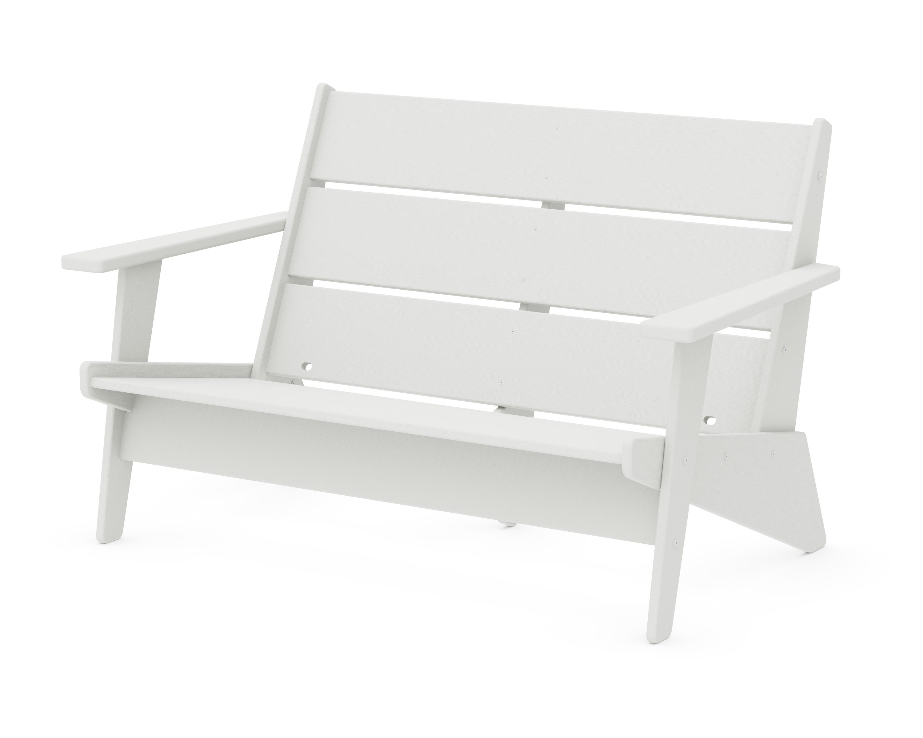 Riviera Modern Lounge Loveseat Frame in Vintage White