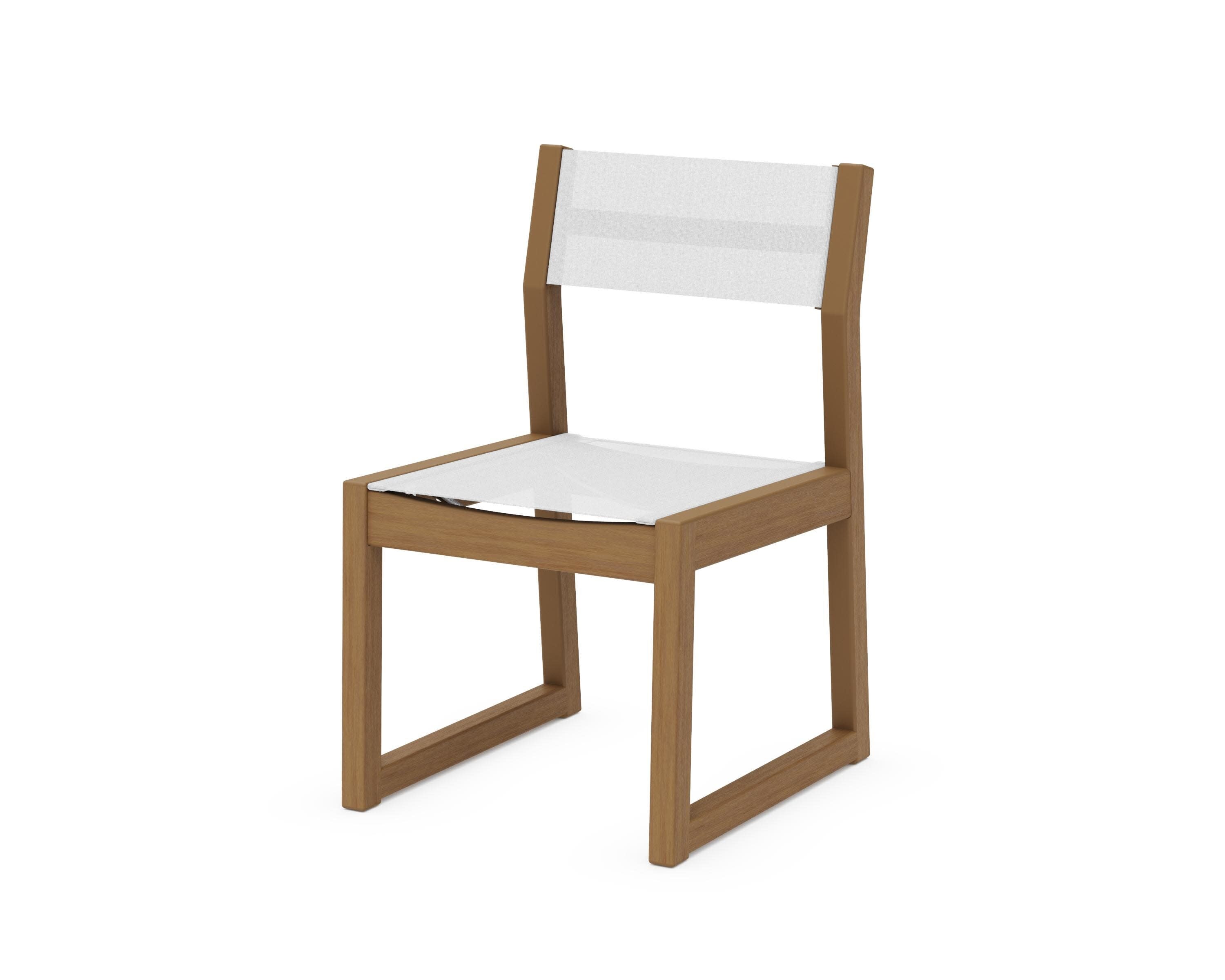 EDGE Sling Dining Side Chair in Natural / White Sling