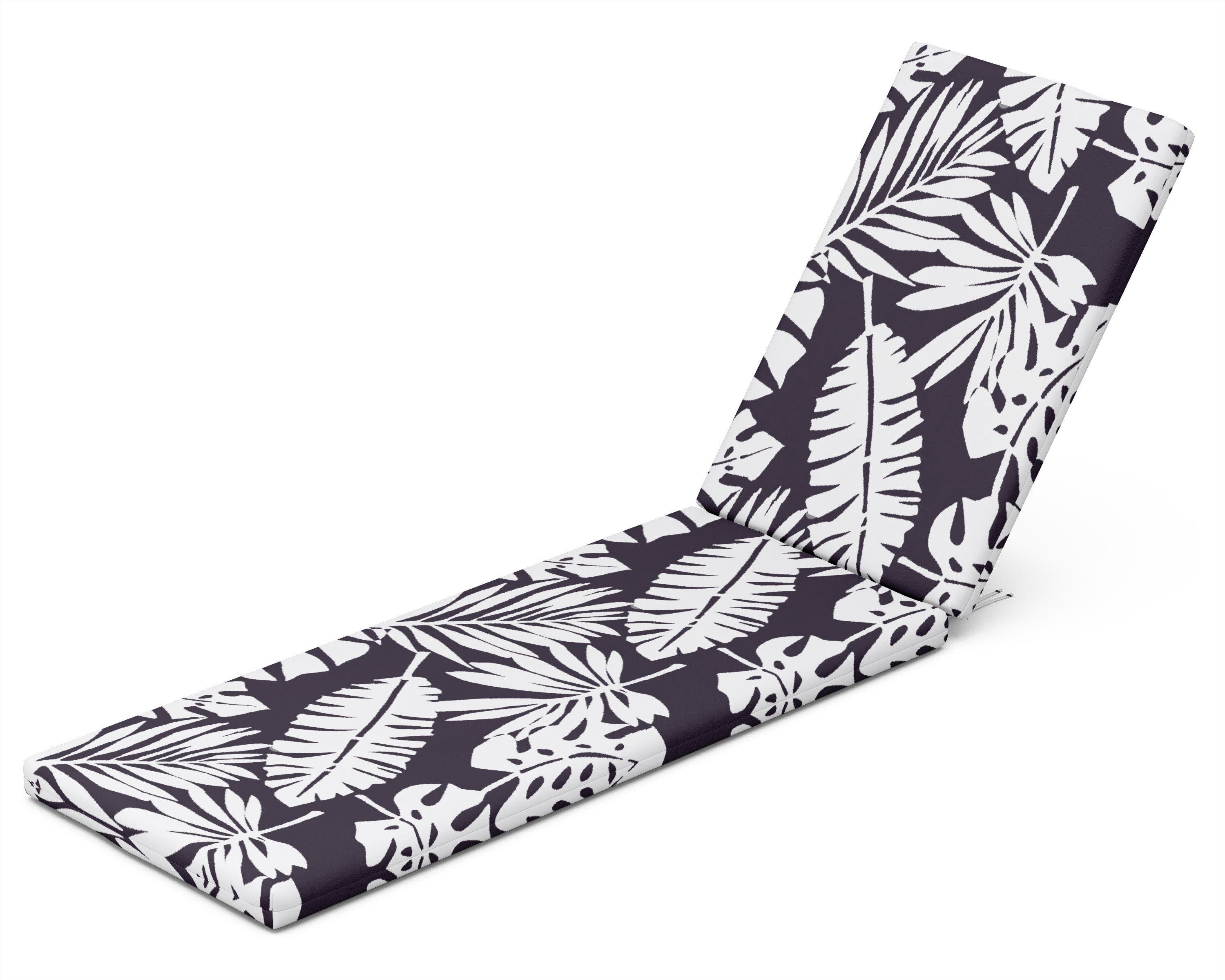 Chaise Cushion in Leaf Navy
