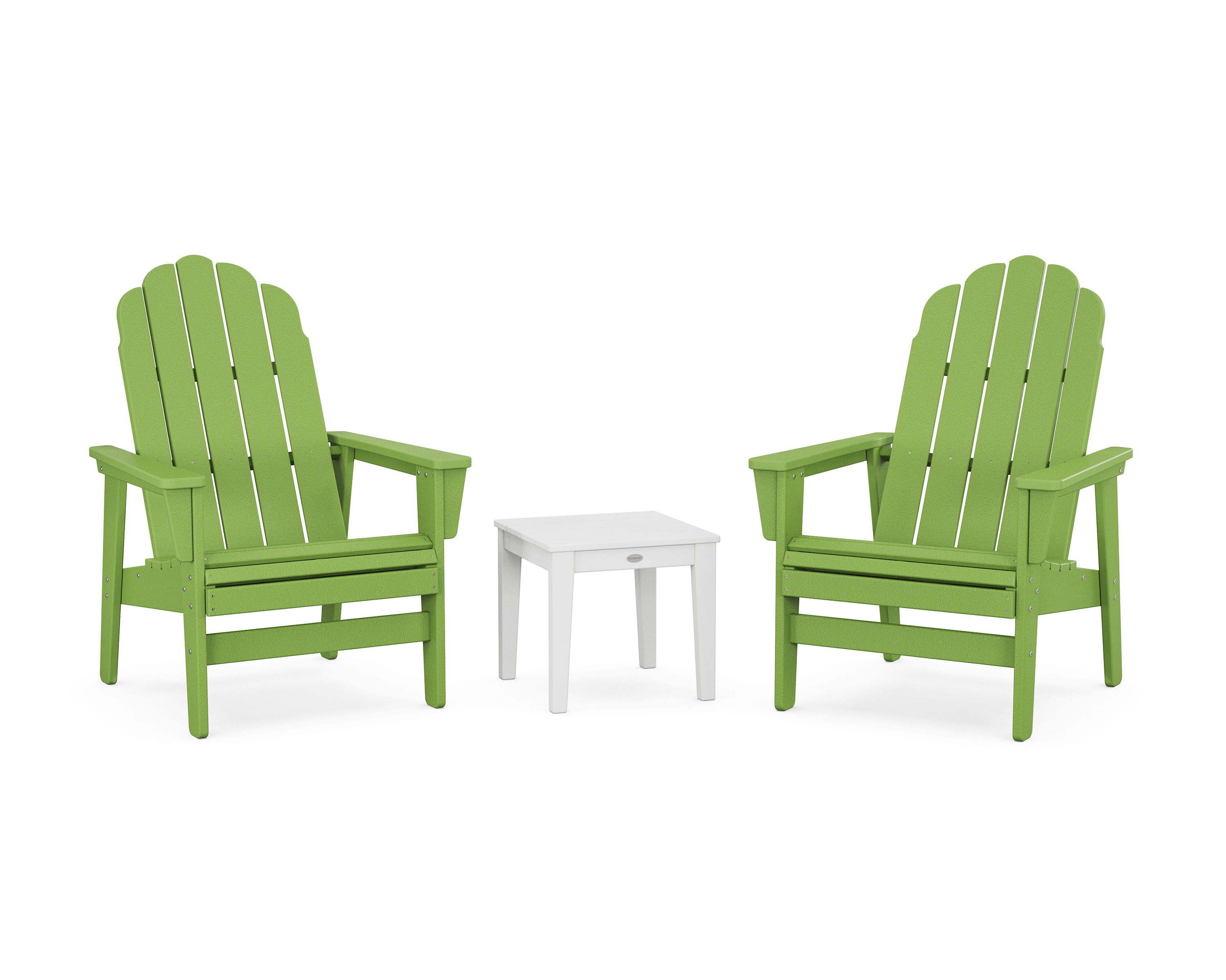 3-Piece Vineyard Grand Upright Adirondack Set in Lime / White