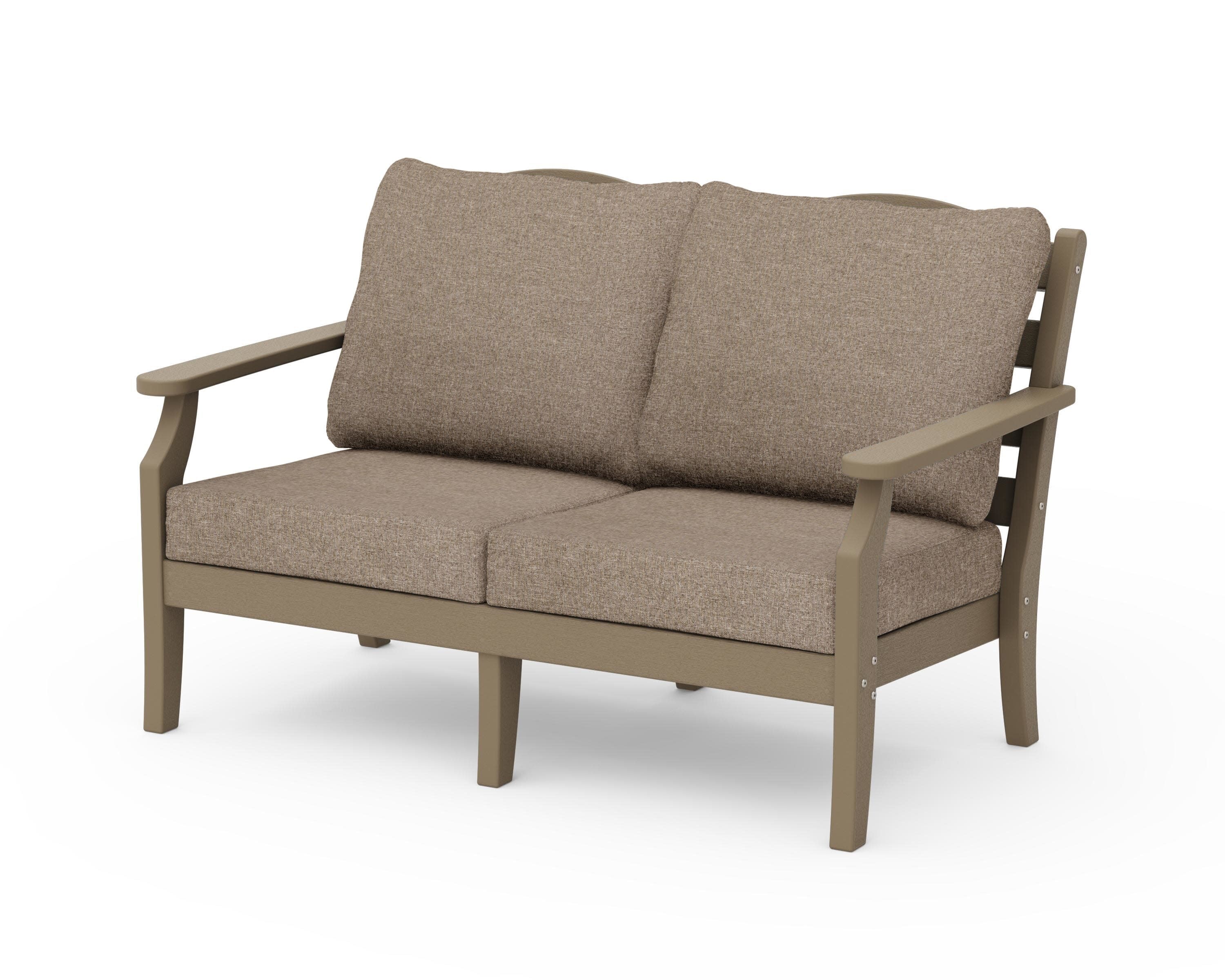 Savannah Deep Seating Loveseat in Vintage Sahara / Spiced Burlap