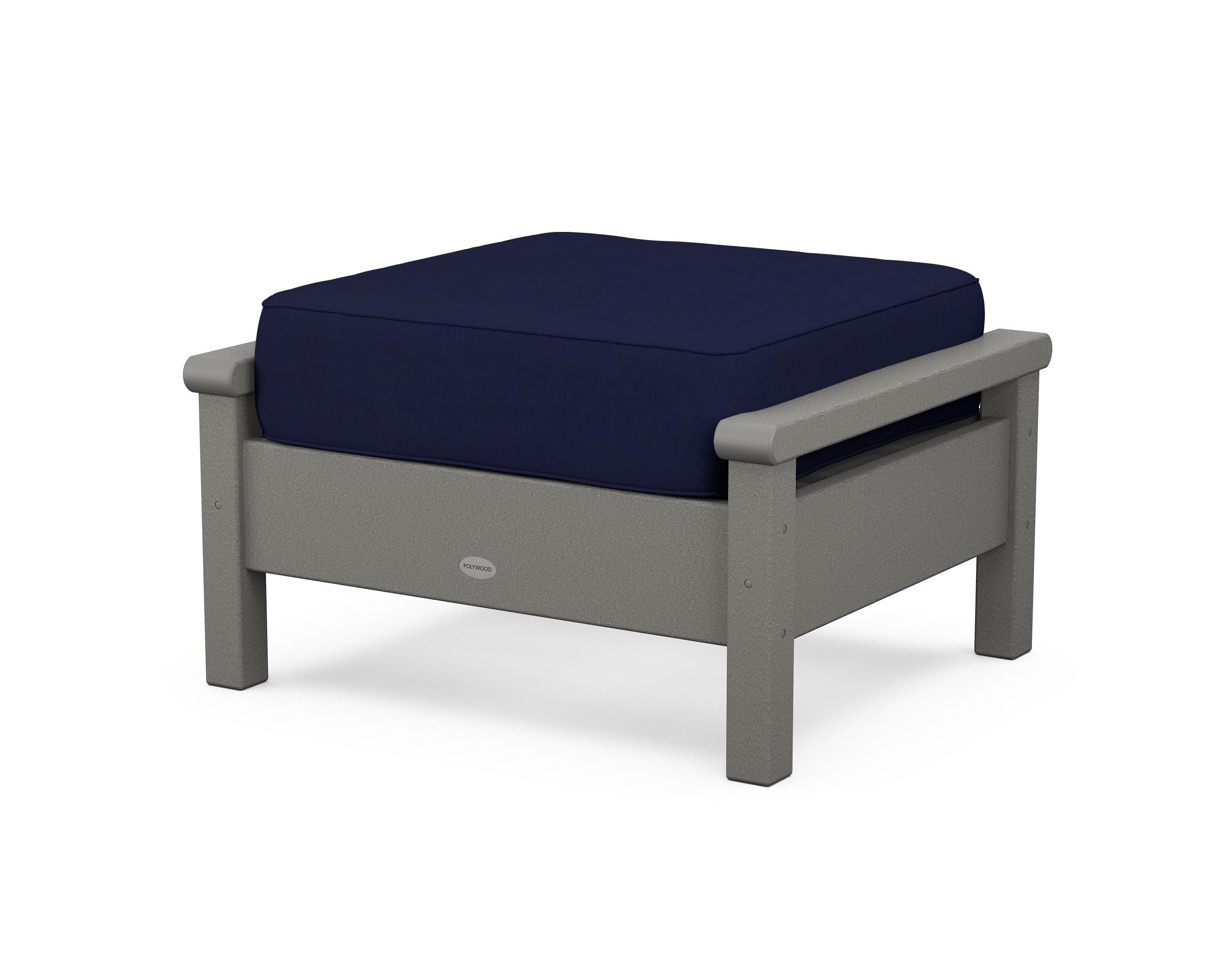Harbour Deep Seating Ottoman in Slate Grey / Navy