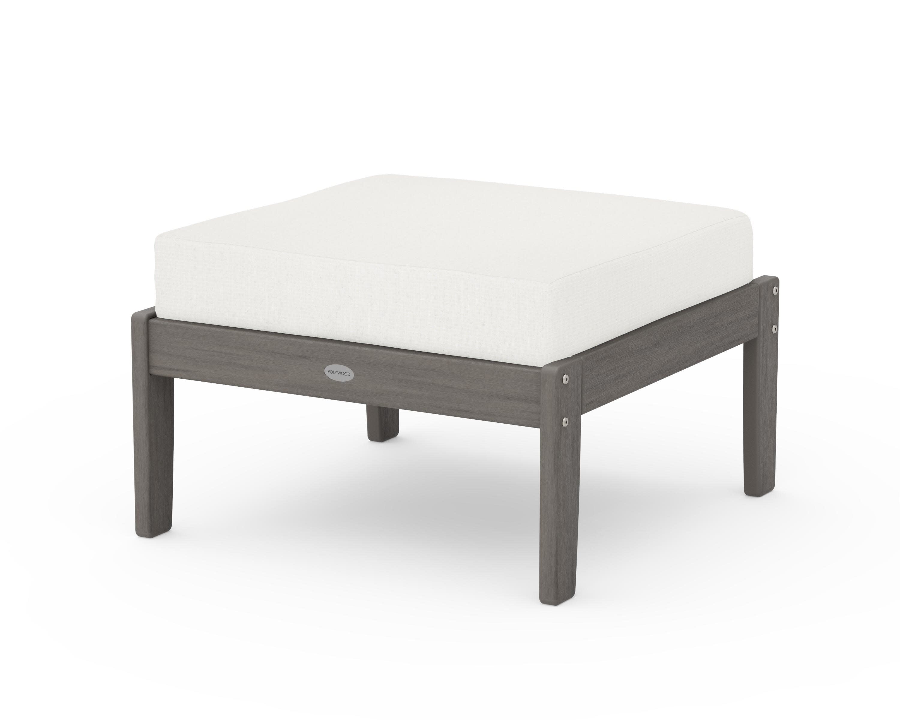 Braxton Deep Seating Ottoman in Driftwood / Natural Linen