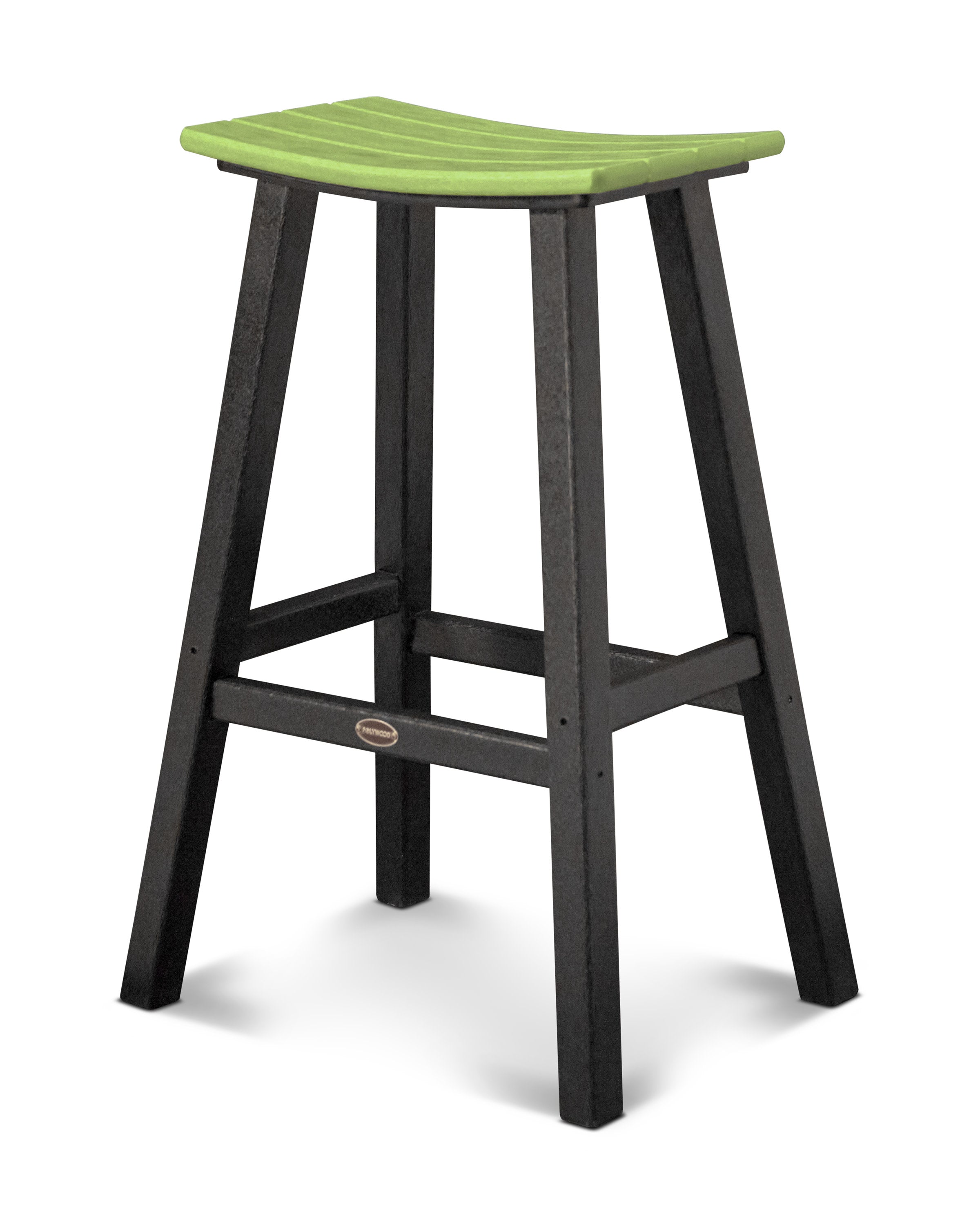Contempo 30" Saddle Bar Stool in Black / Lime