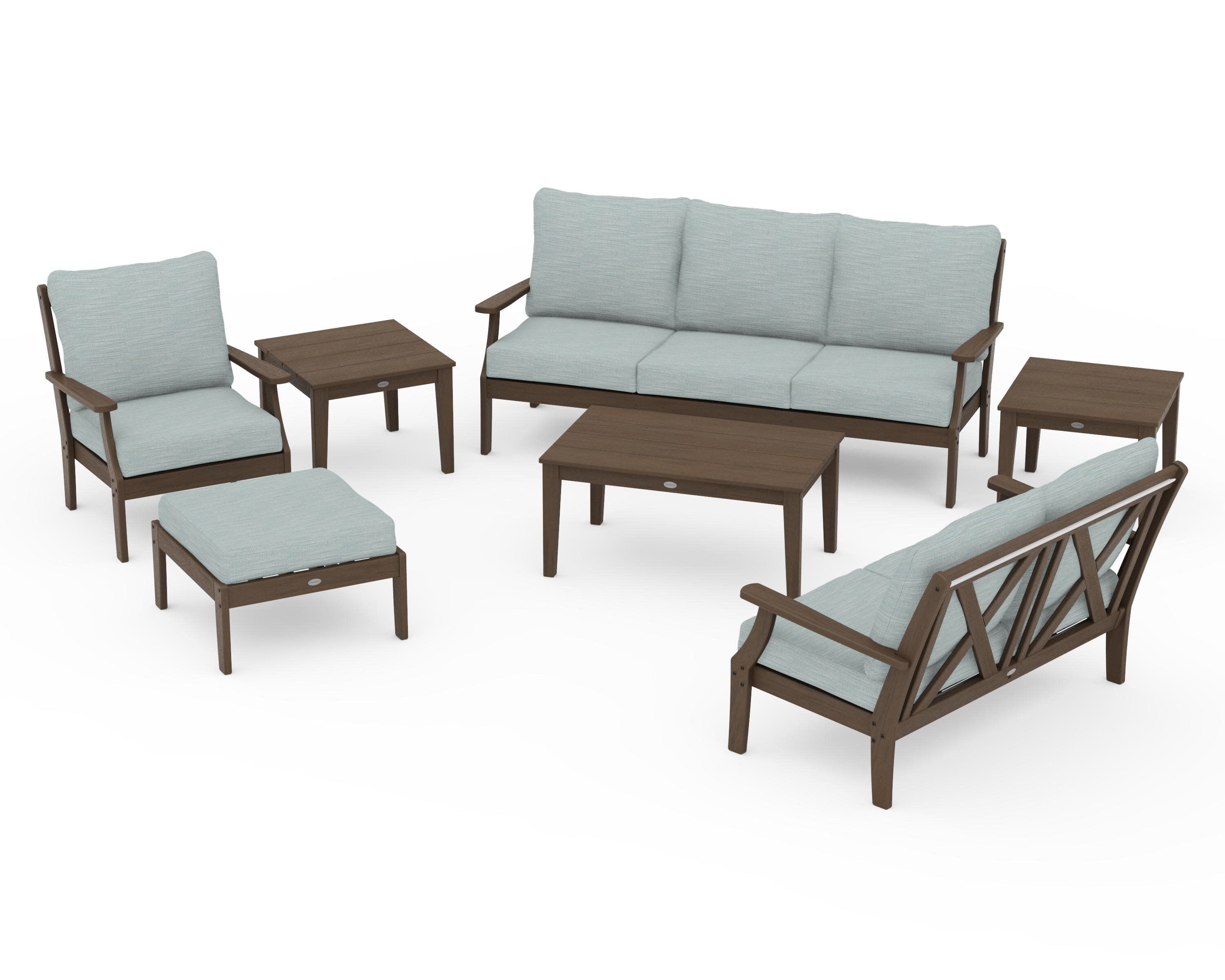 Braxton 7-Piece Deep Seating Set in Kona / Soothe Mist