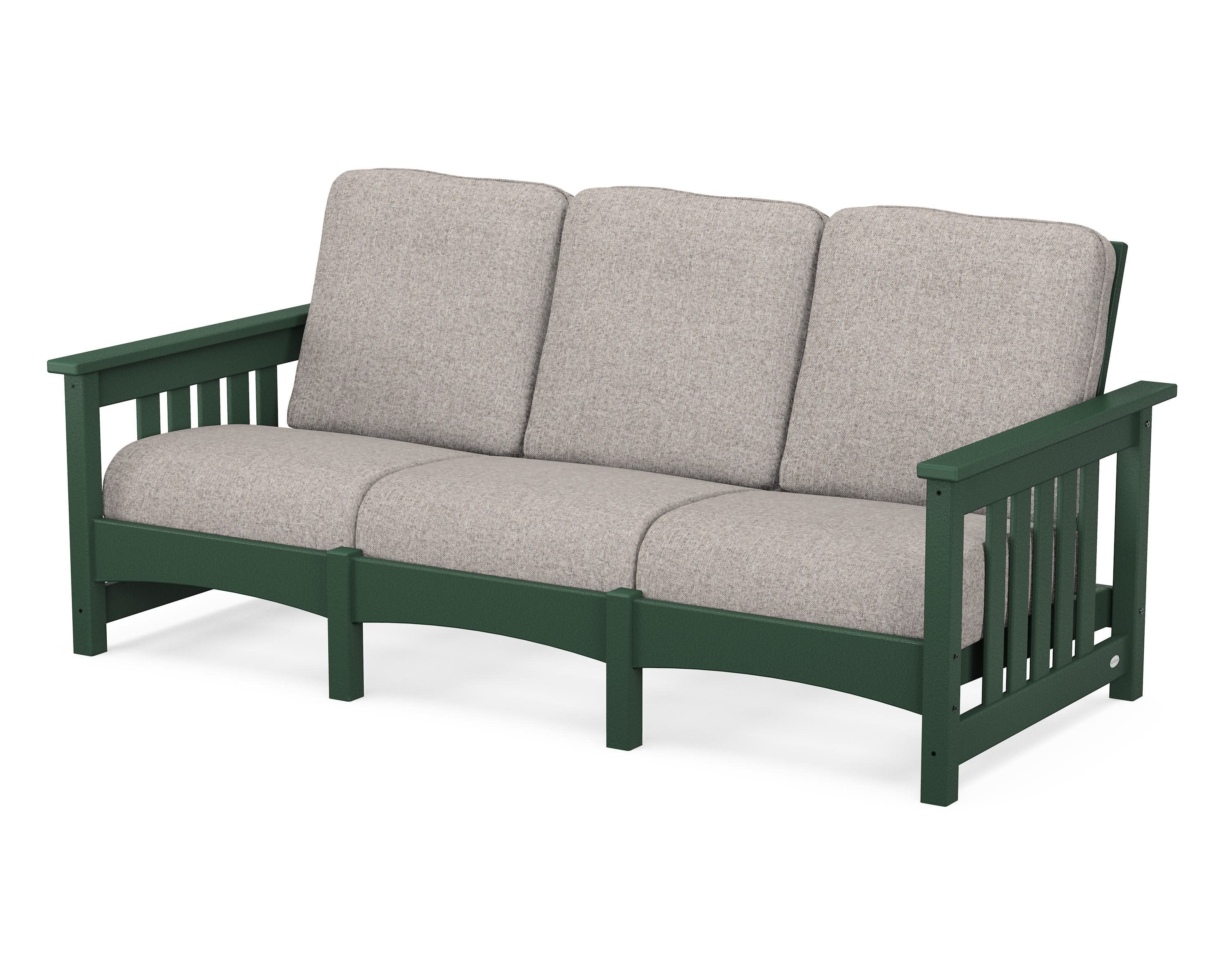 Club Mission Sofa in Green / Weathered Tweed