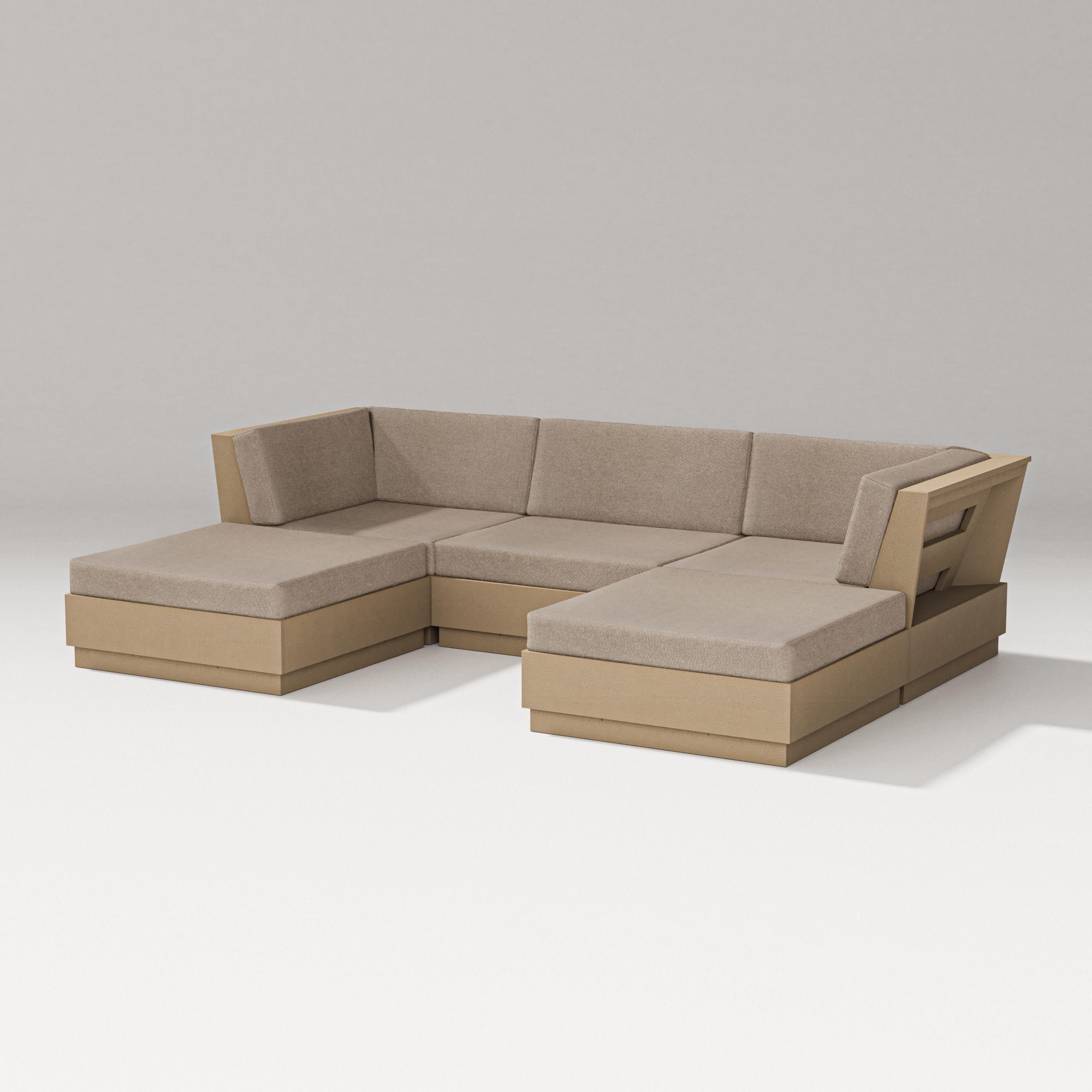 Elevate Double Chaise Sectional in Vintage Sahara / Spiced Burlap