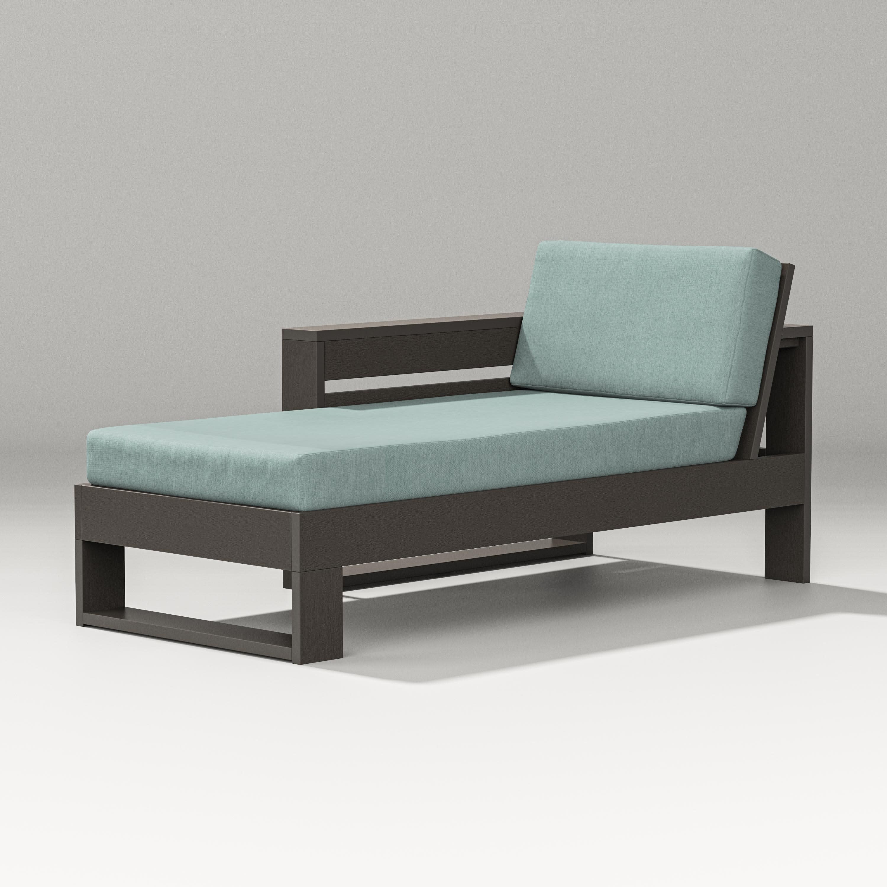 Latitude Modular Left Arm Chaise in Vintage Coffee / Glacier Spa