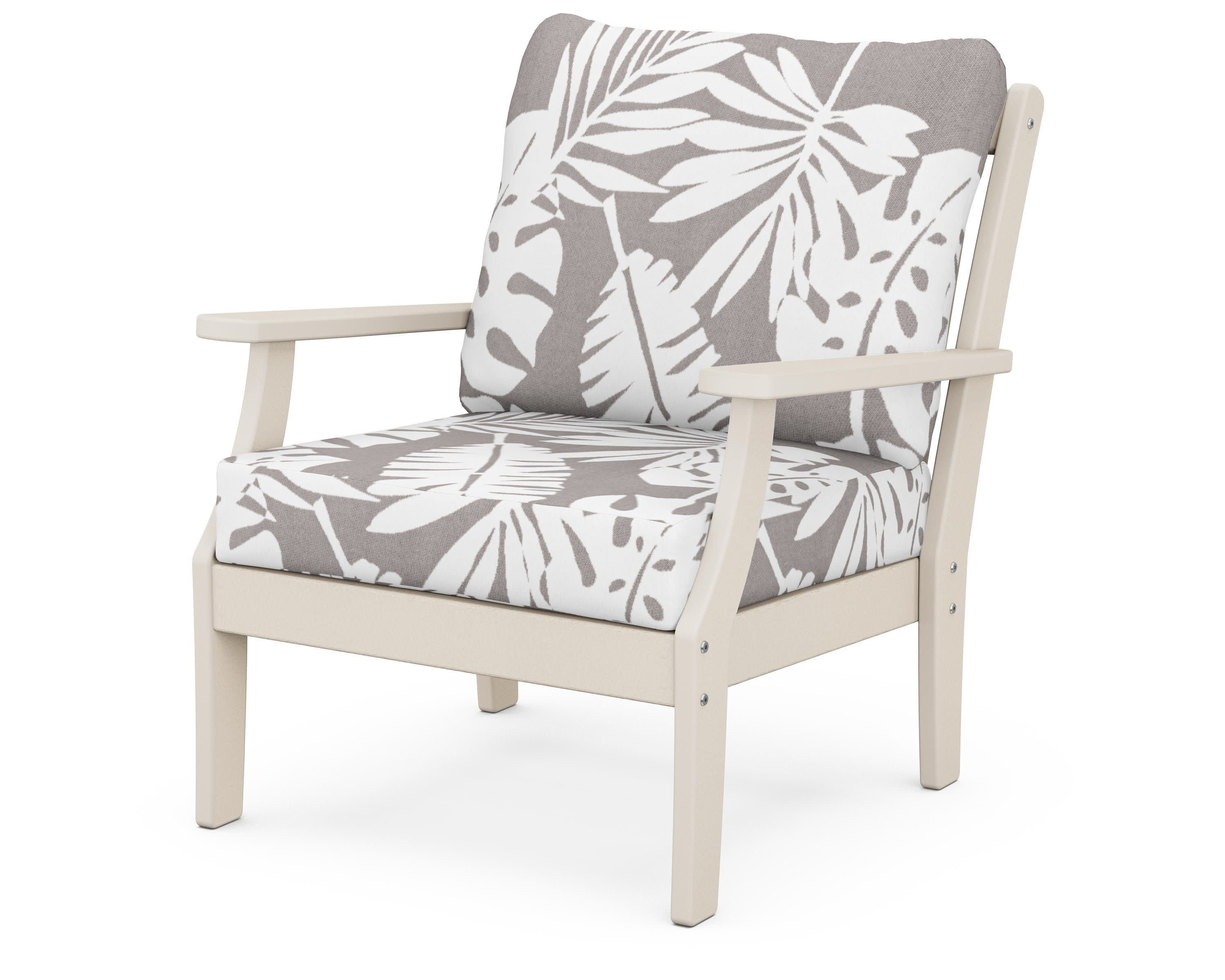 Braxton Deep Seating Chair in Sand / Leaf Grey Mist