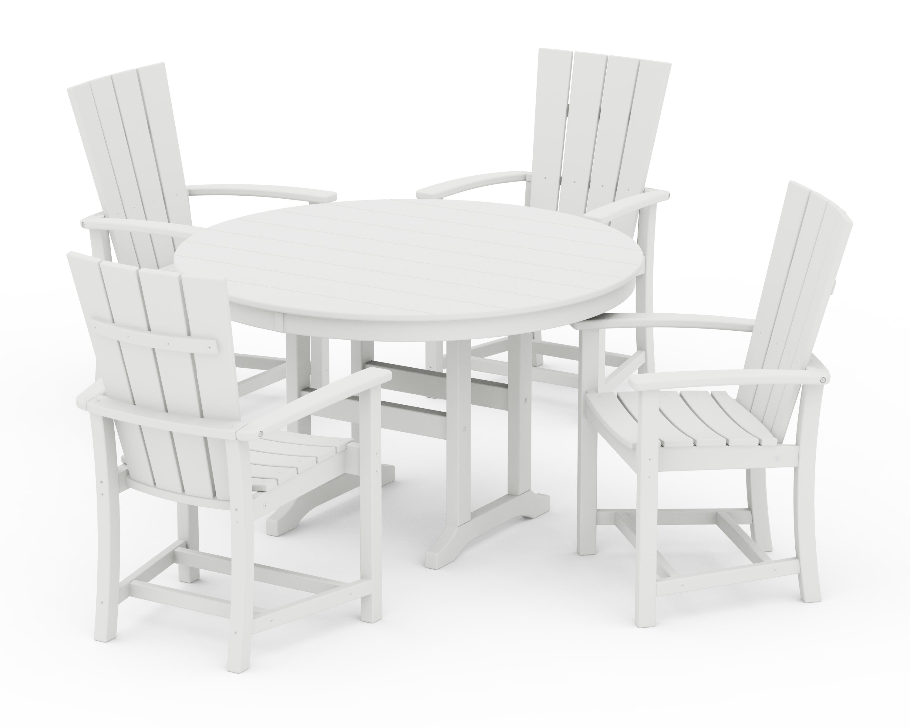 Quattro 5-Piece Round Farmhouse Dining Set in White