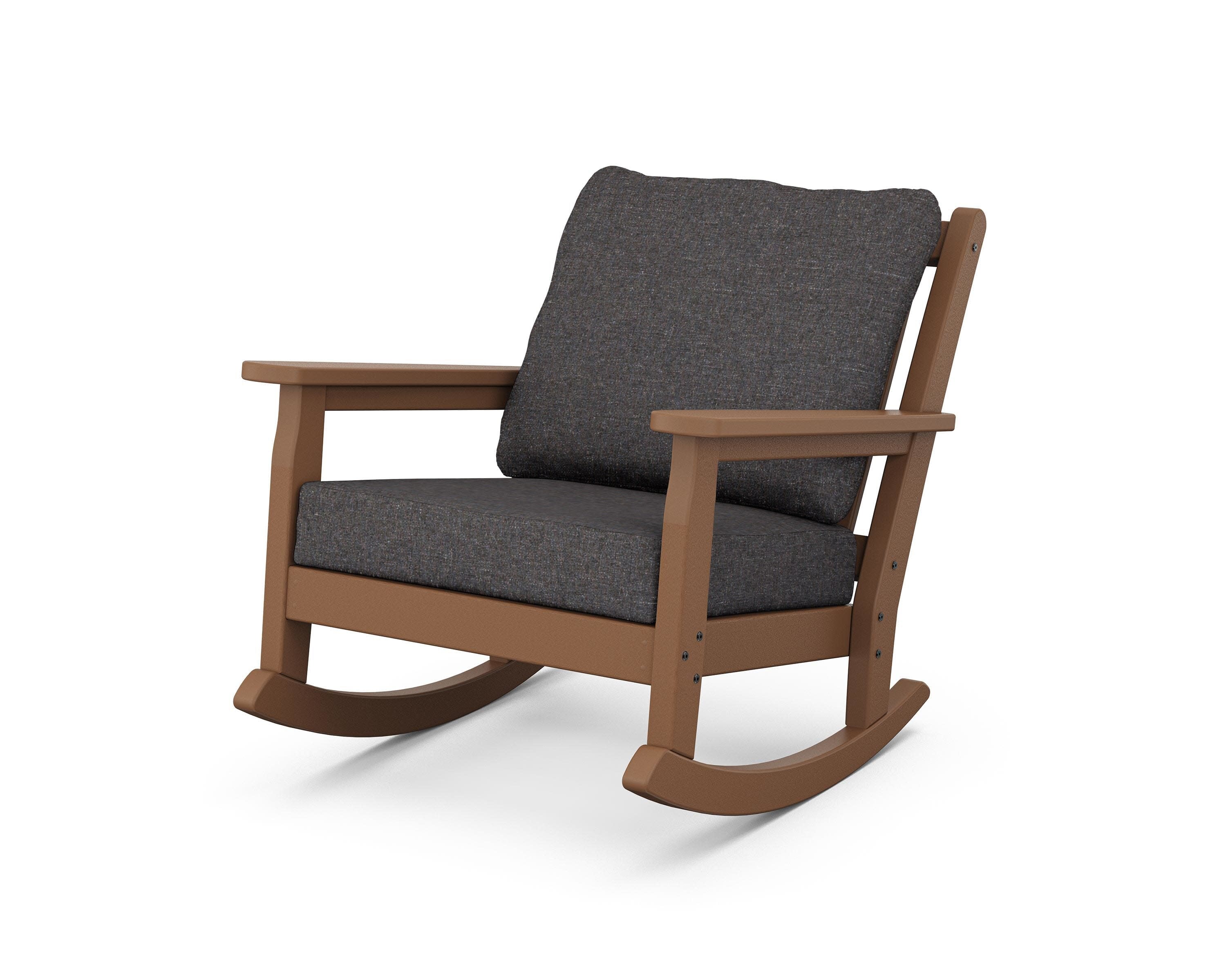 Chippendale Deep Seating Rocking Chair in Teak / Ash Charcoal
