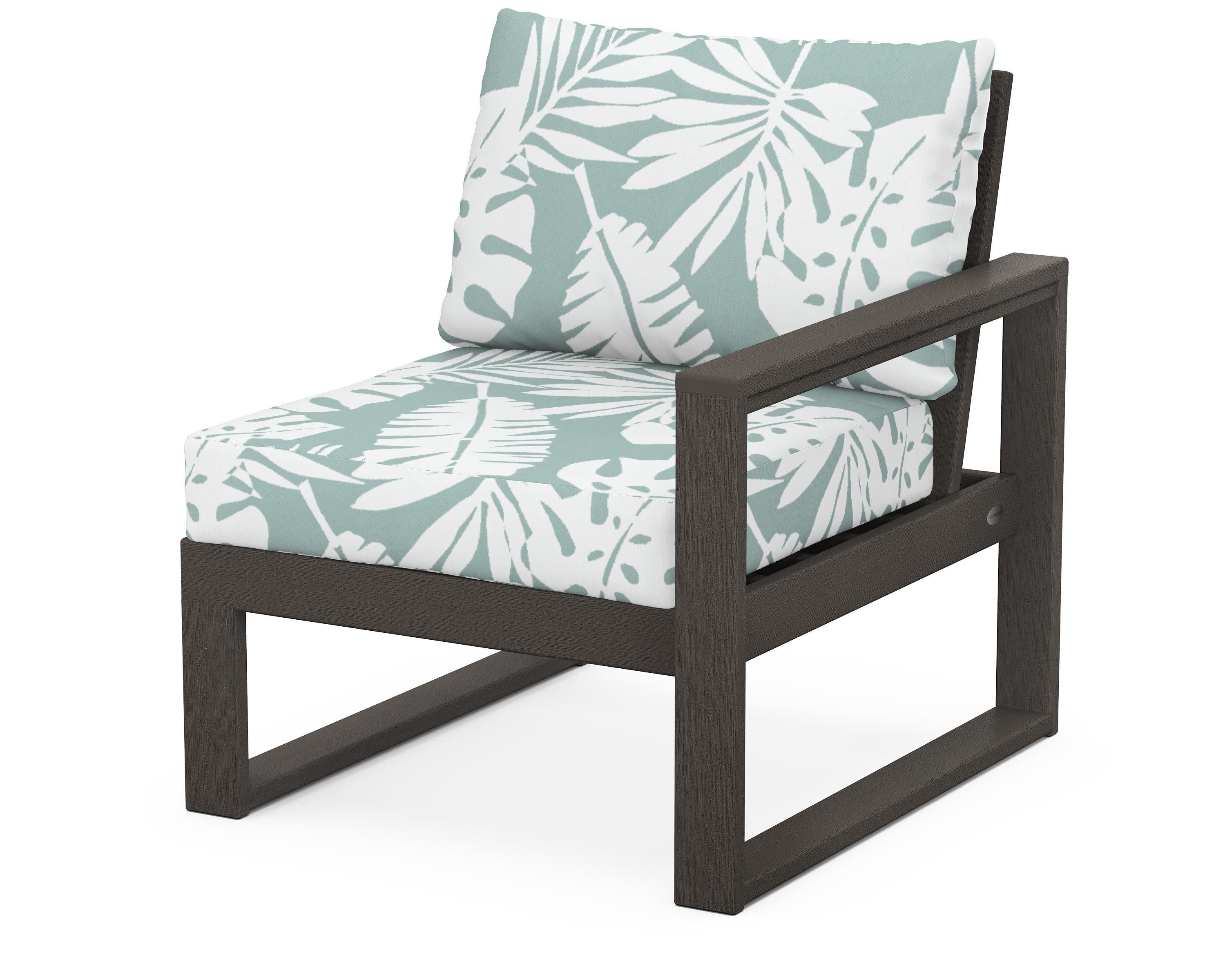 EDGE Modular Right Arm Chair in Vintage Coffee / Leaf Glacier Spa