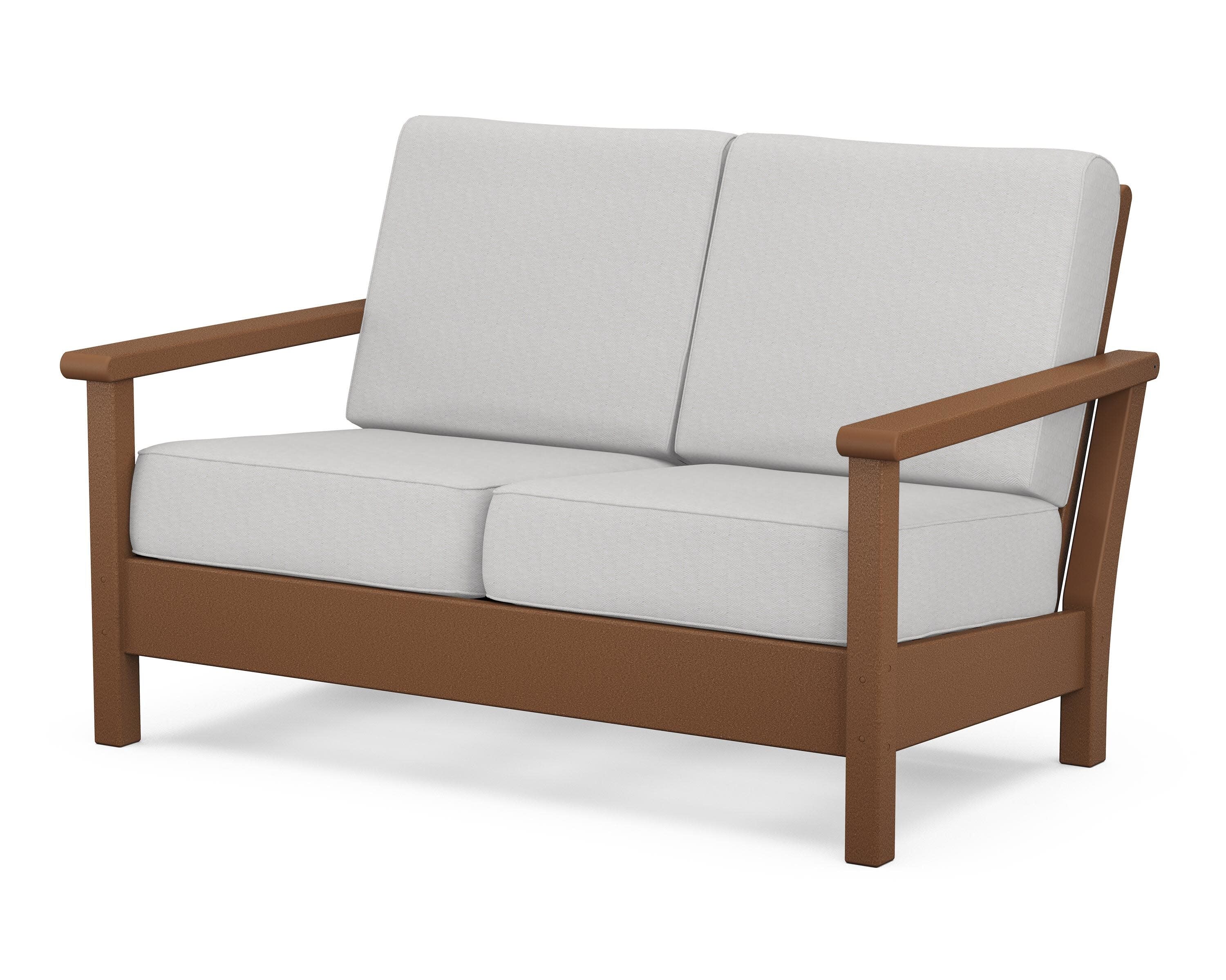 Harbour Deep Seating Loveseat in Teak / Diamond in the Rough
