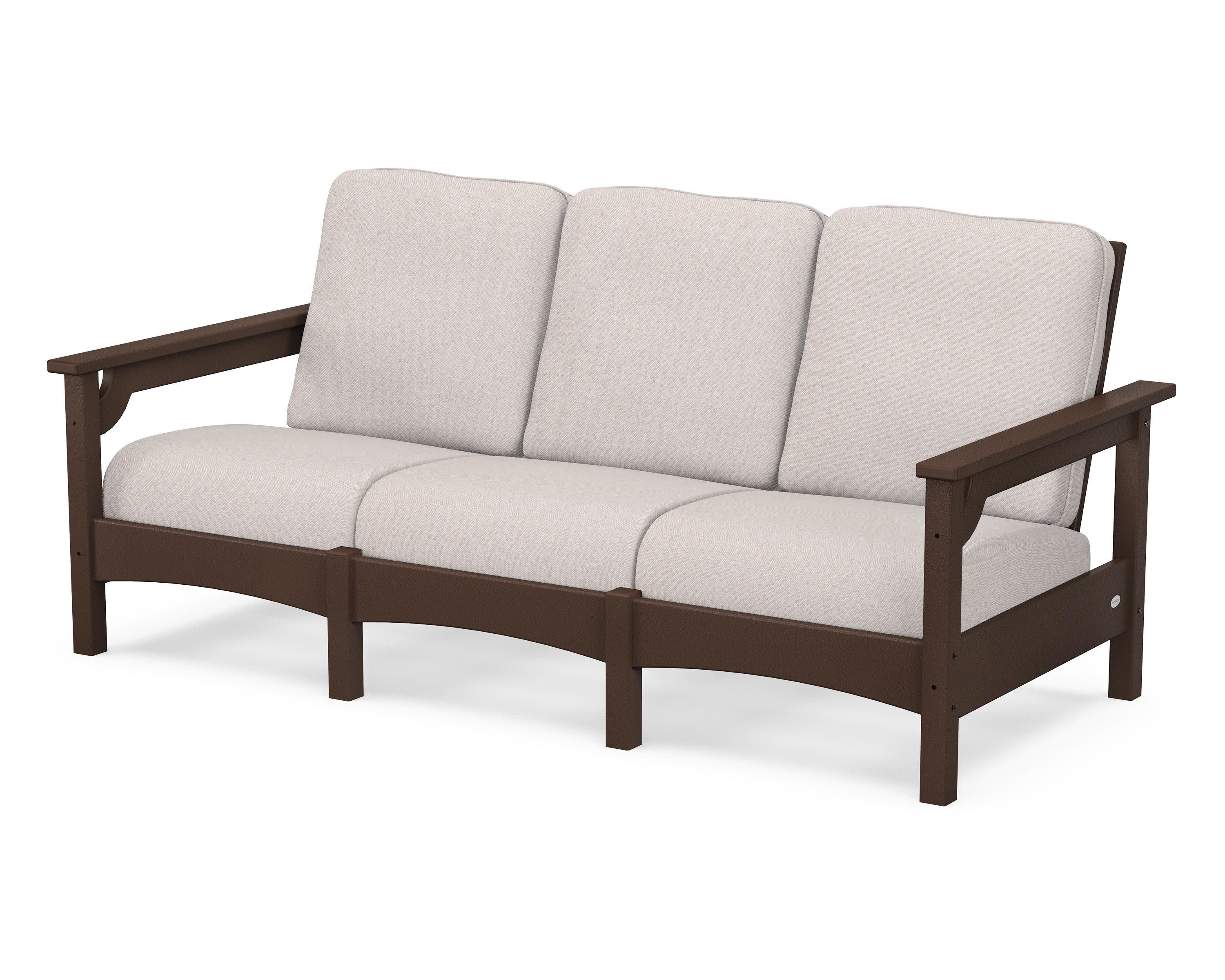 Club Sofa in Mahogany / Dune Burlap