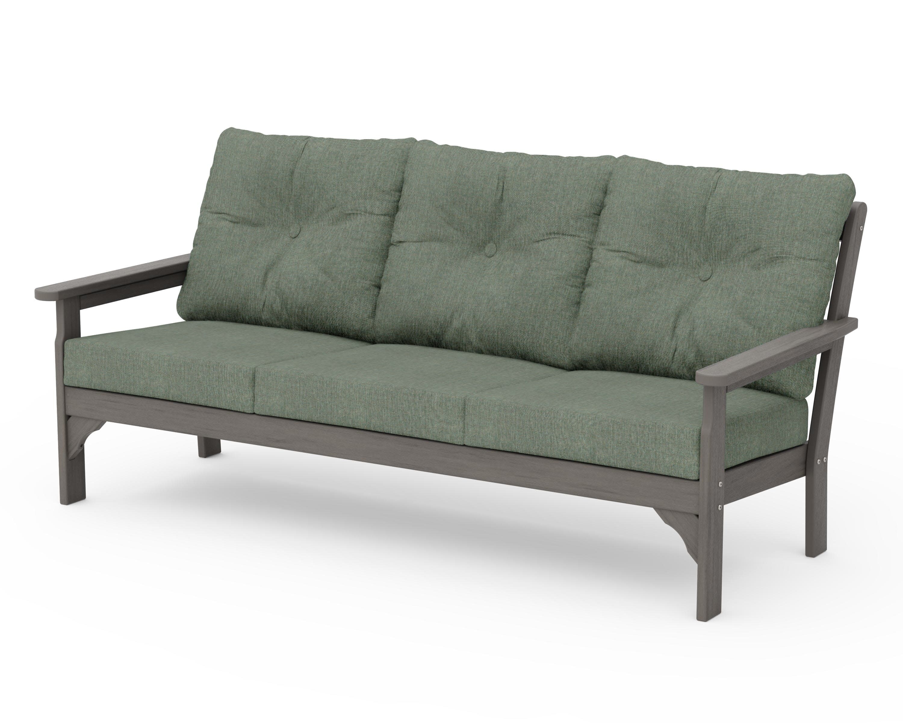 Vineyard Deep Seating Sofa in Driftwood / Cast Sage