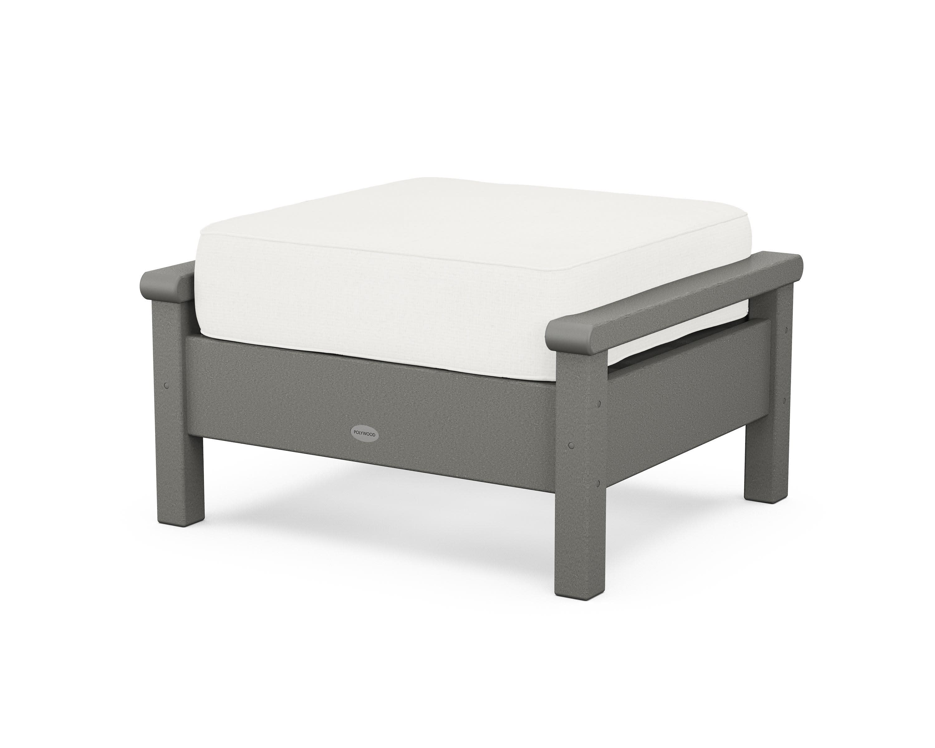 Harbour Deep Seating Ottoman in Slate Grey / Natural Linen