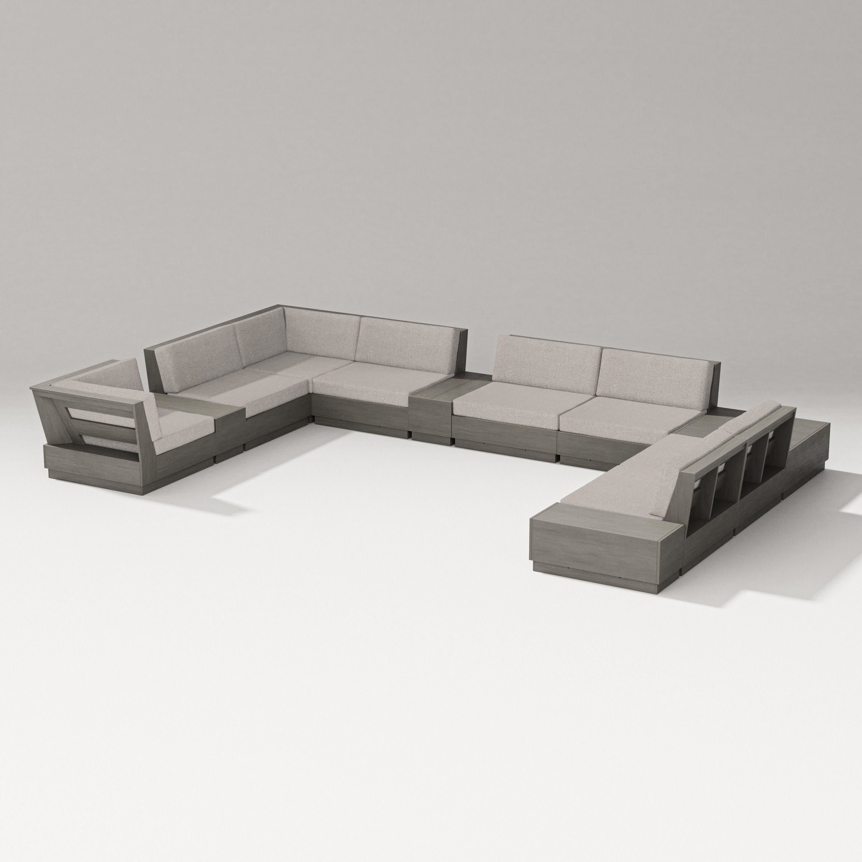 Elevate 12-Piece Conversation Sectional Set in Driftwood / Weathered Tweed