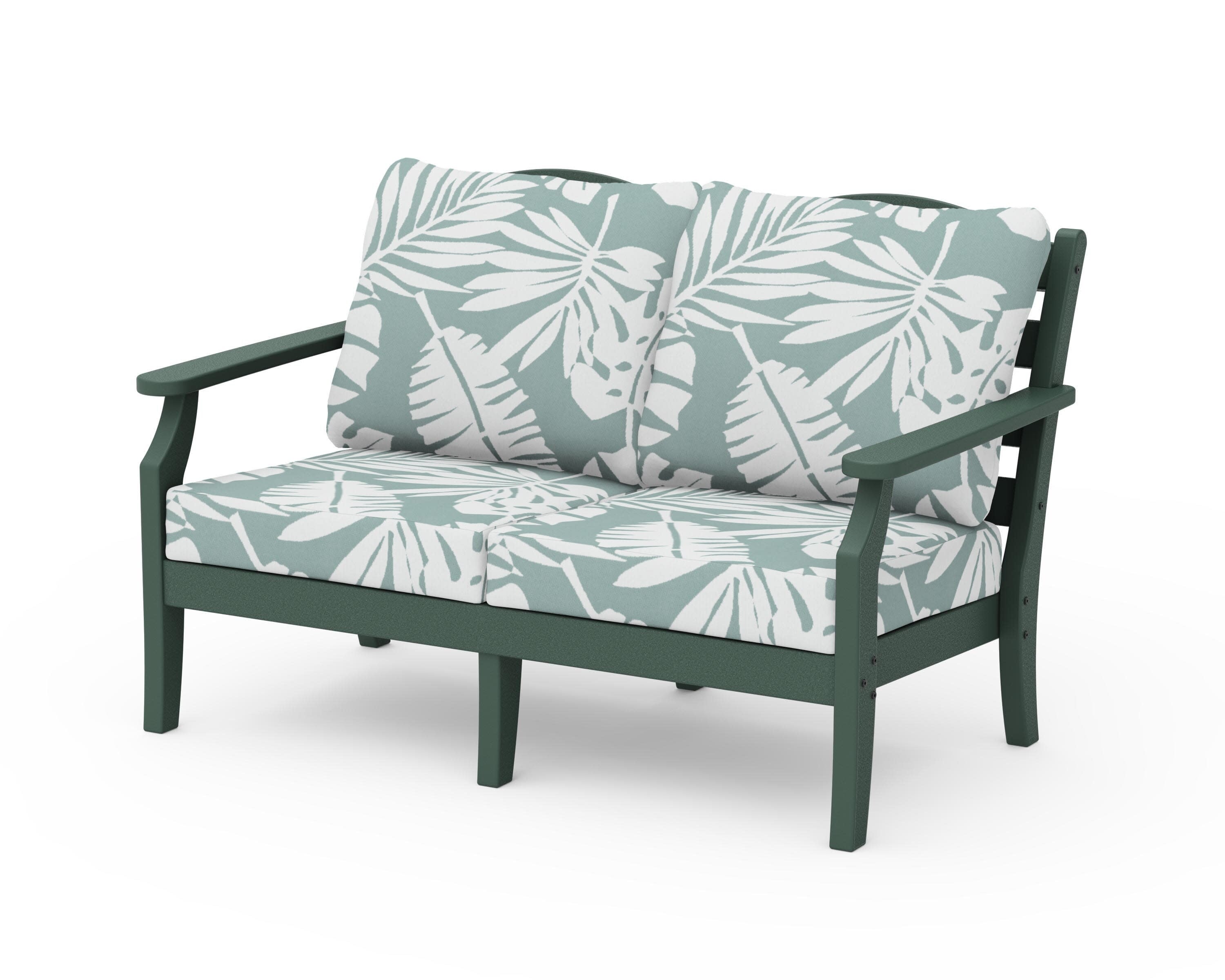 Savannah Deep Seating Loveseat in Green / Leaf Glacier Spa