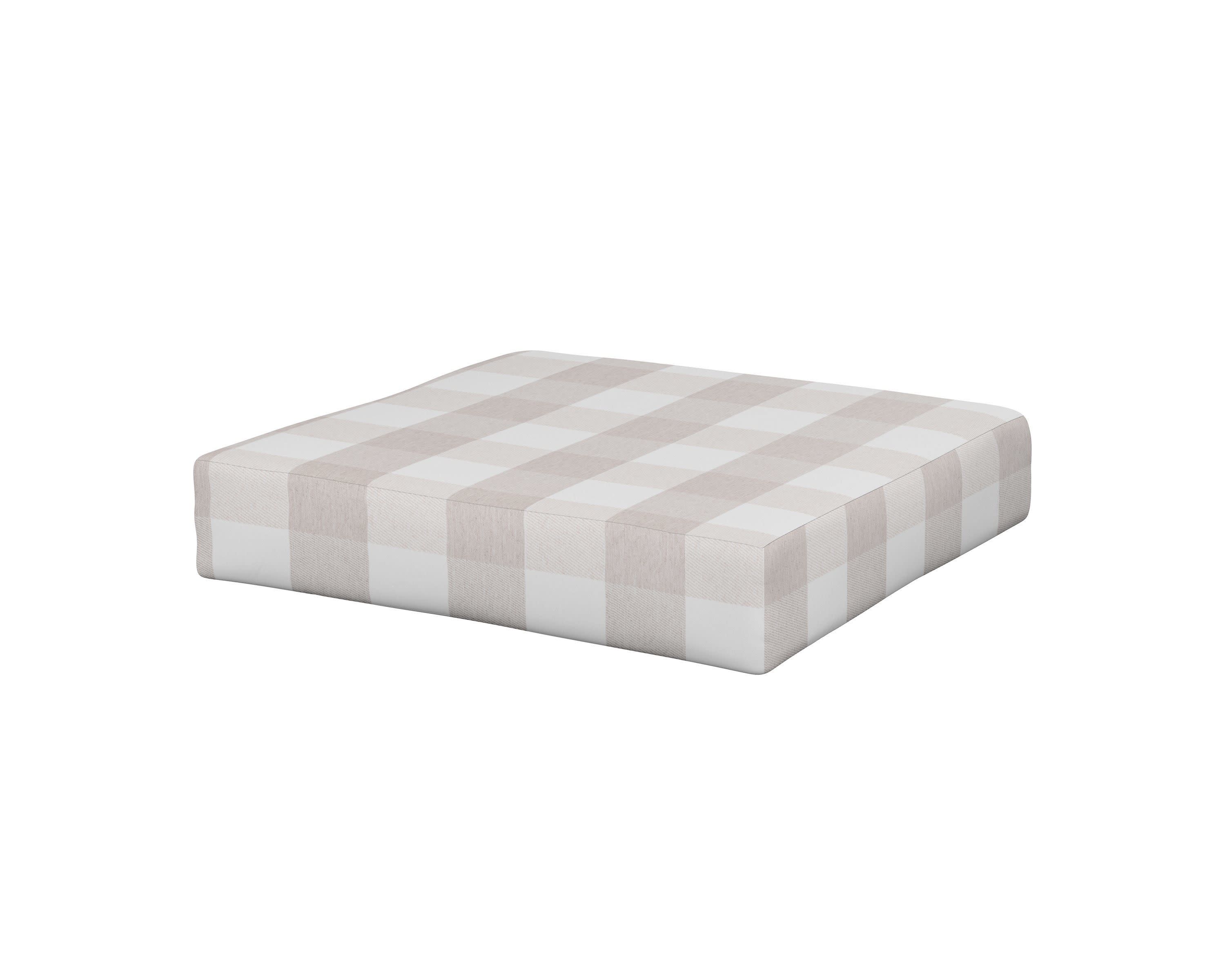 Vineyard Ottoman Cushion in Buffalo Plaid Dune Burlap