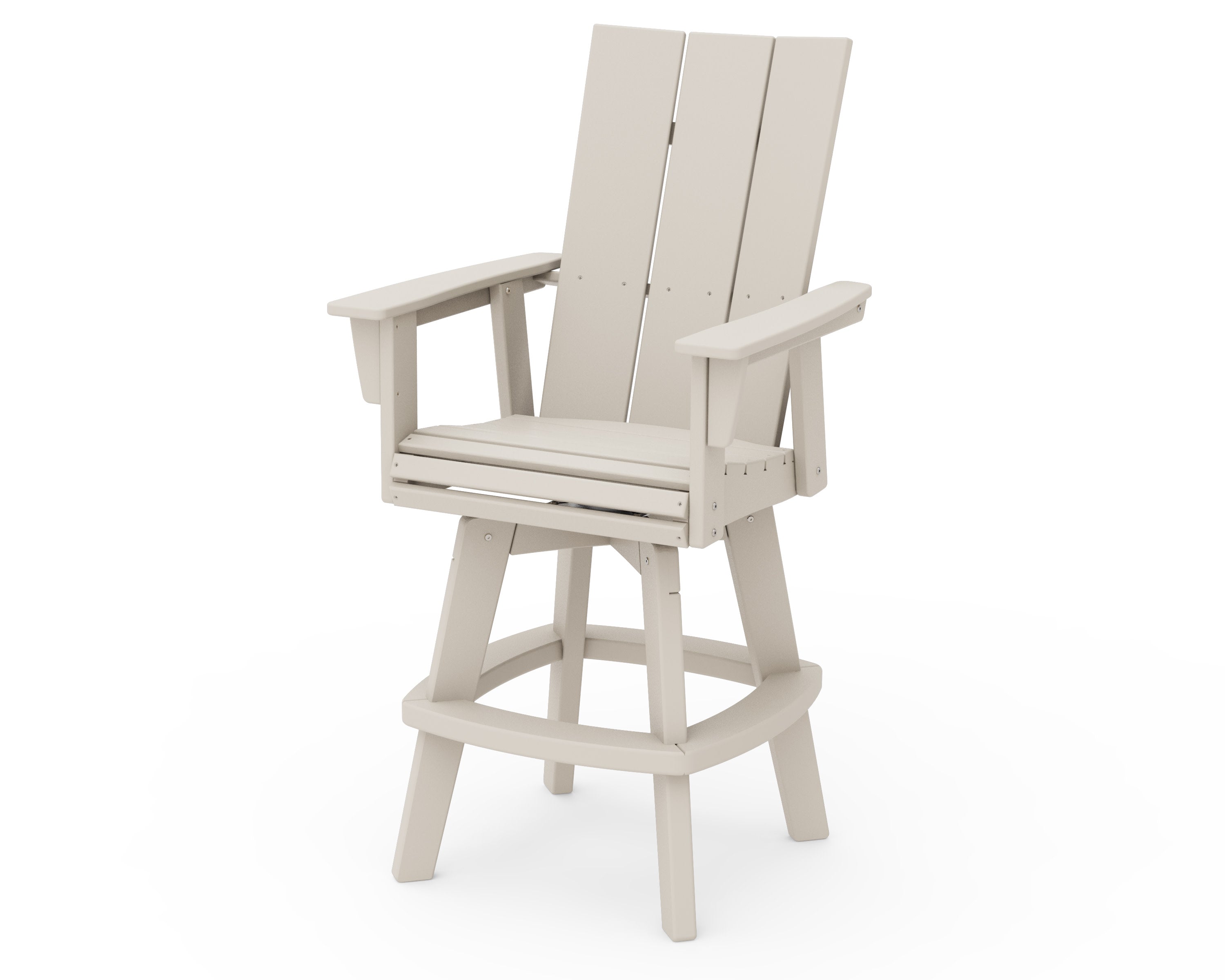 Modern Curveback Adirondack Swivel Bar Chair in Sand