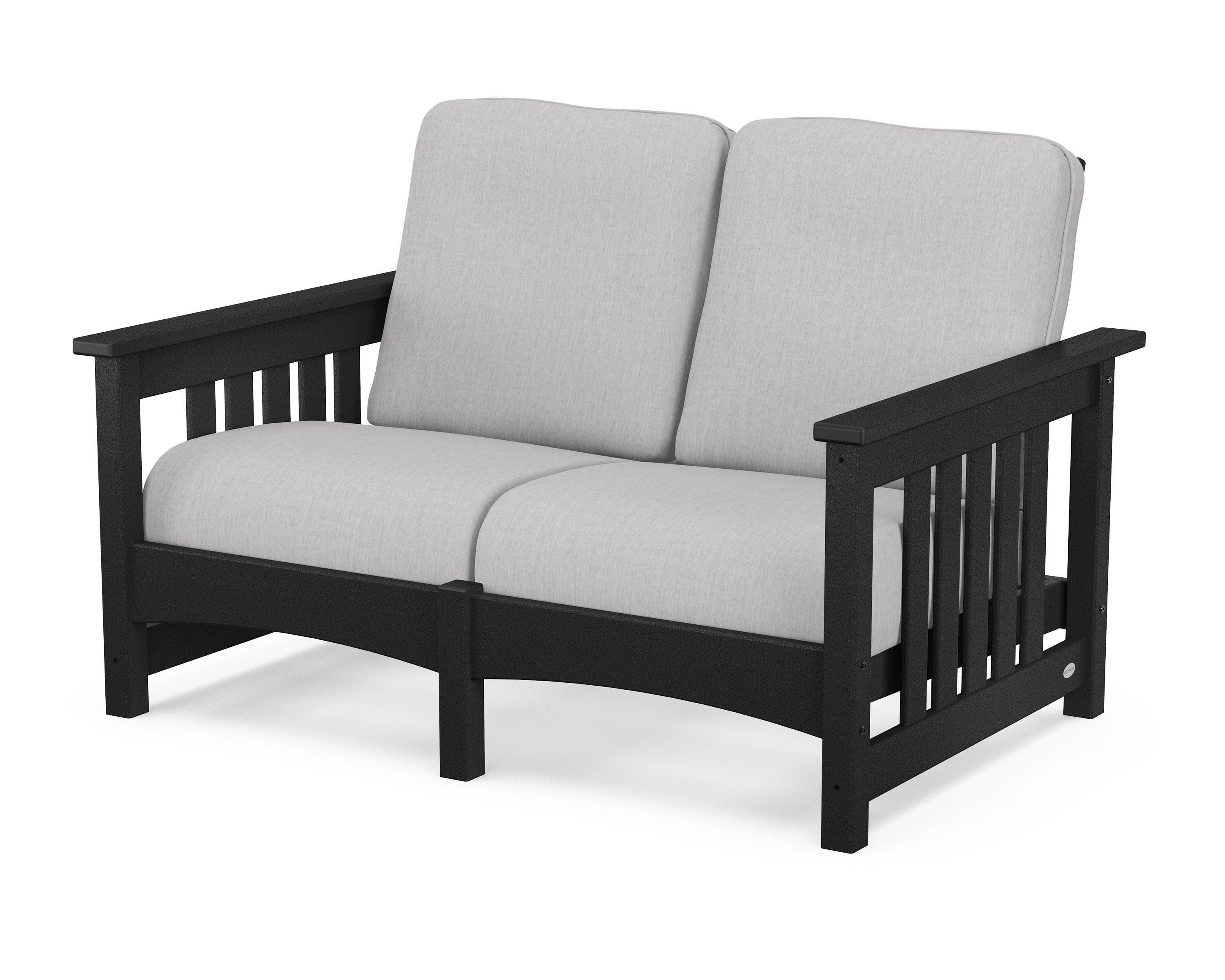 Club Mission Loveseat in Black / Granite