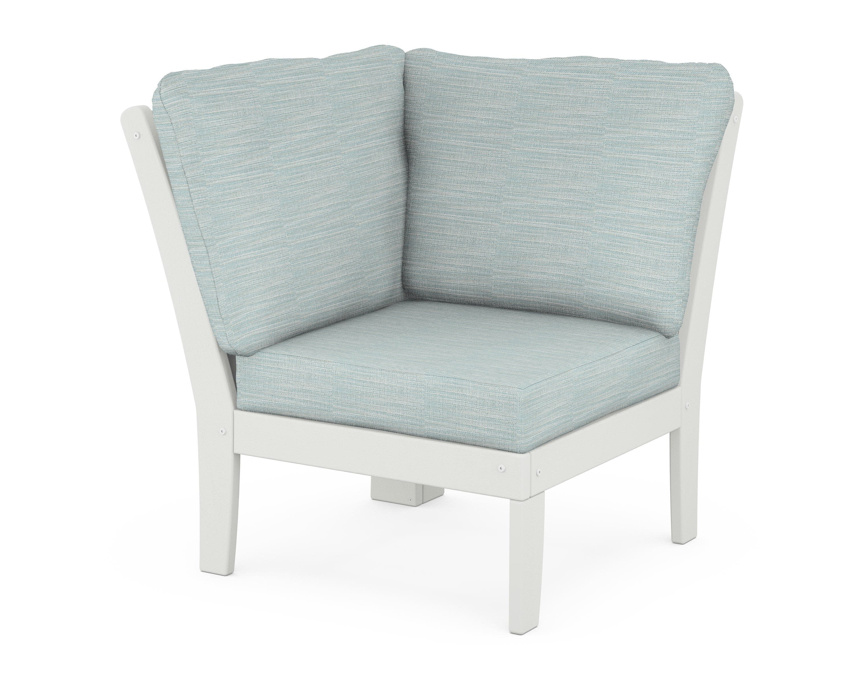 Braxton Modular Corner Chair in Vintage White / Soothe Mist