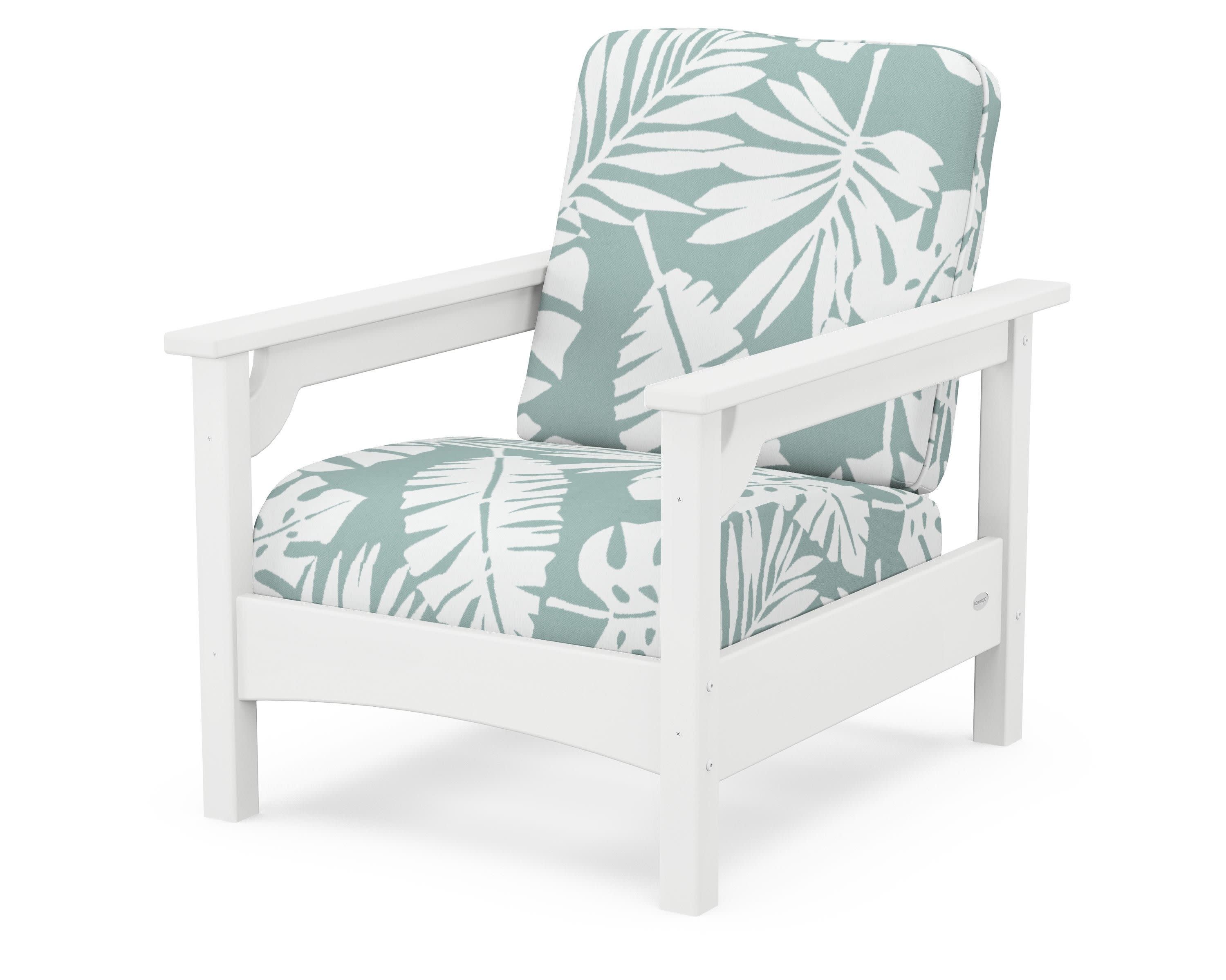 Club Chair in White / Leaf Glacier Spa